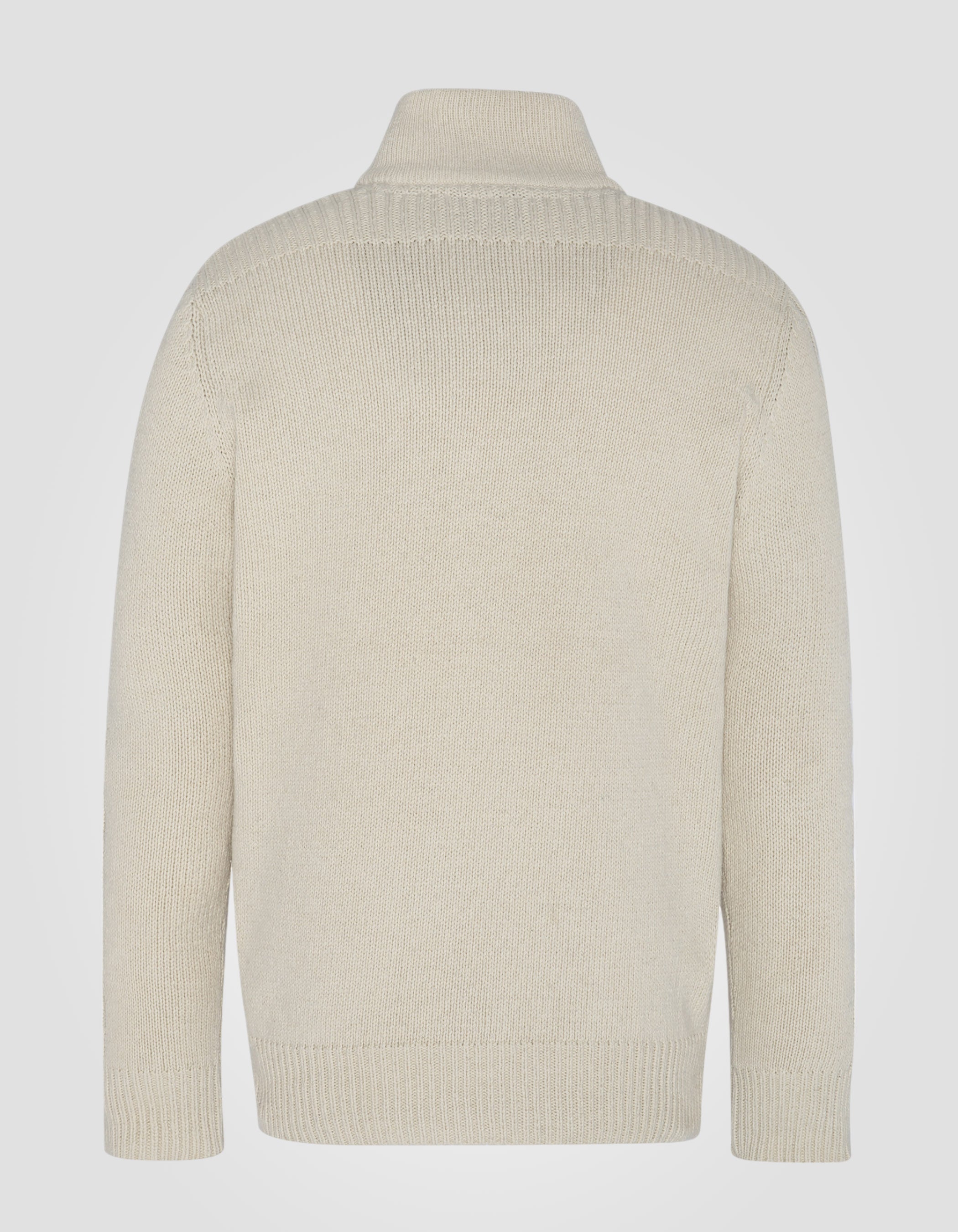 Maglione ecru camionista con colpi di scena islandesi in filo riciclato-6