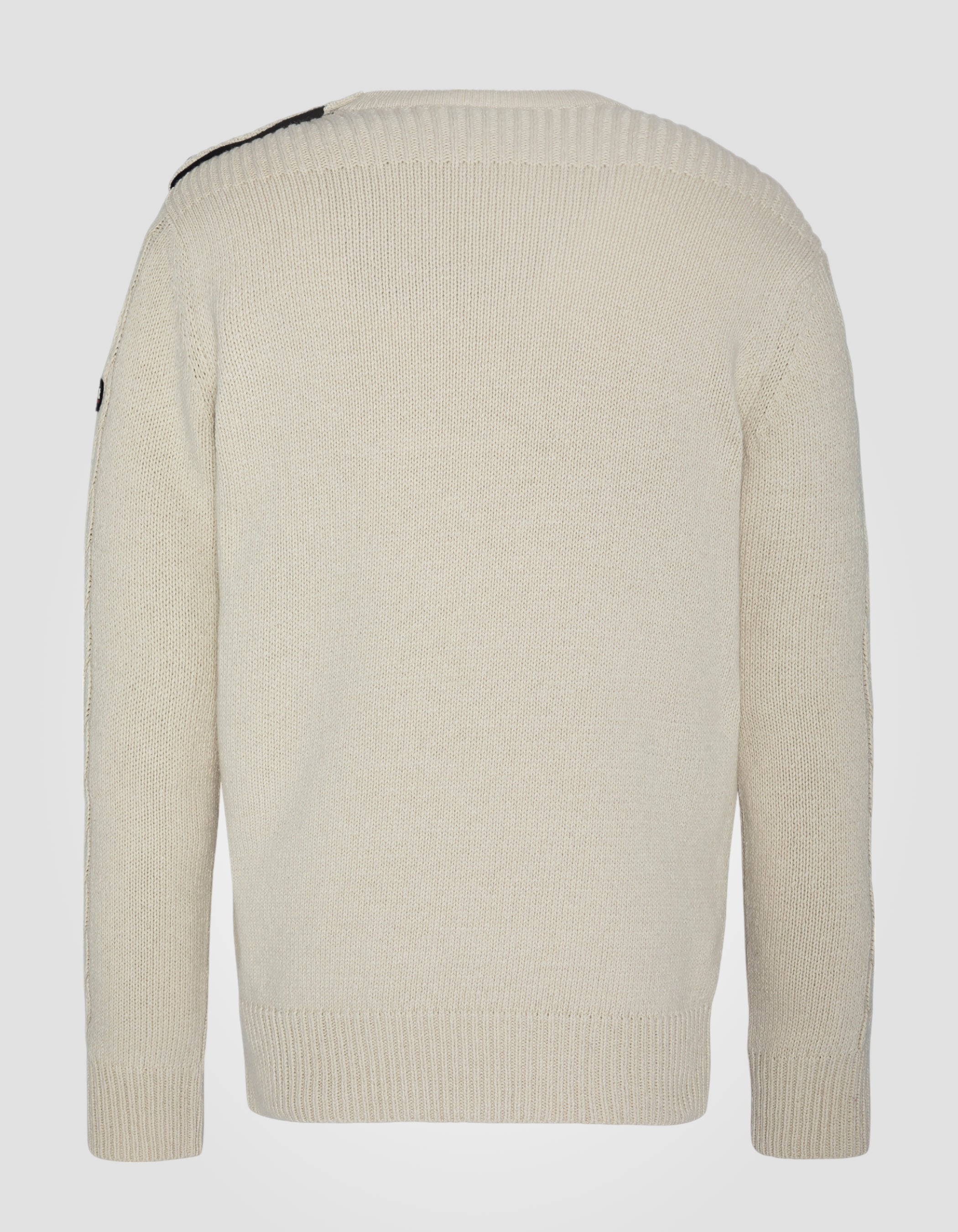 Maglione abbottonato ecru con colpi di scena islandesi in filo riciclato-8