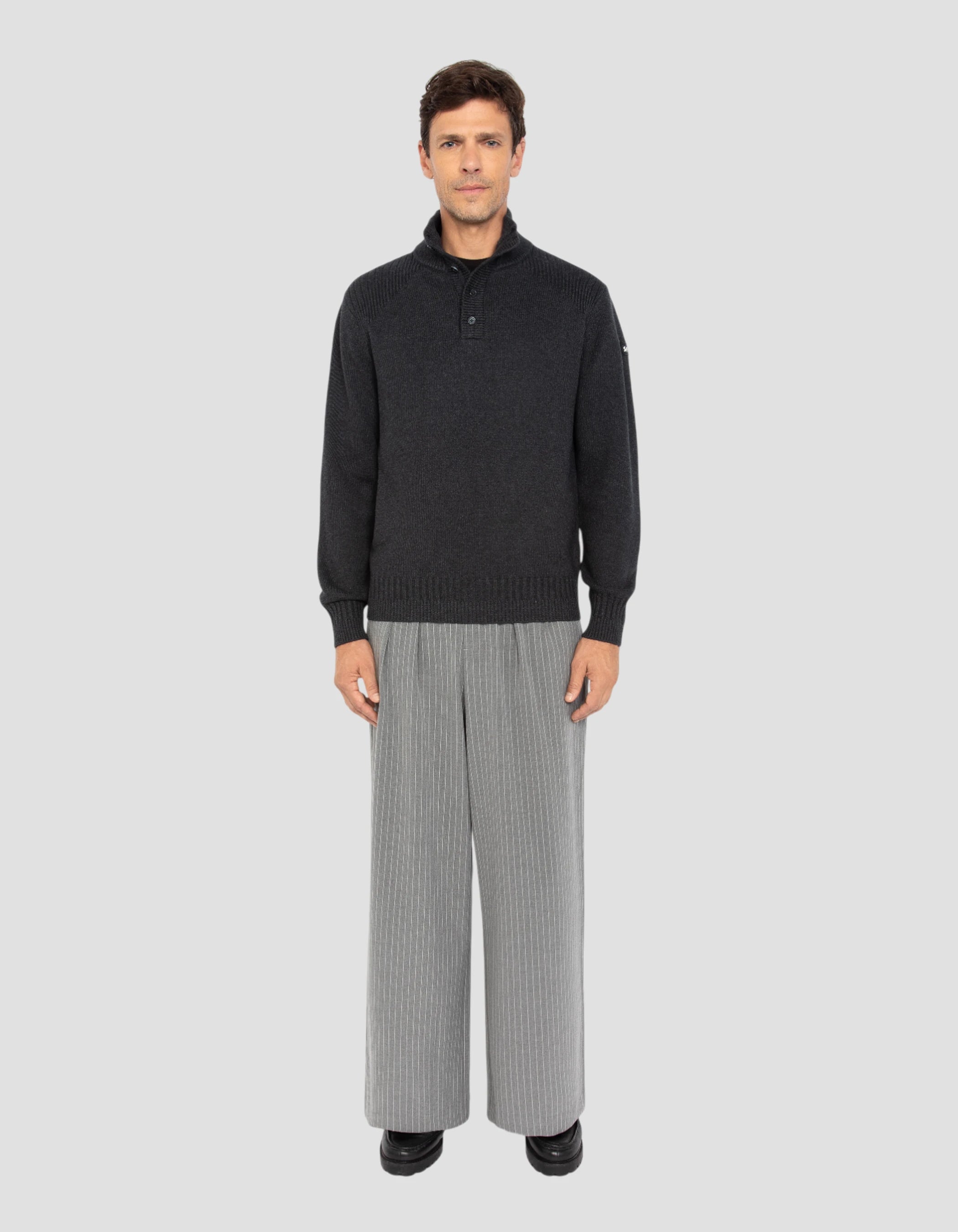 Chinese anthracite trucker sweater-1