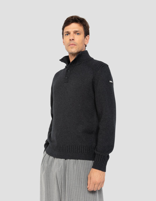 Pull trucker anthracite chiné