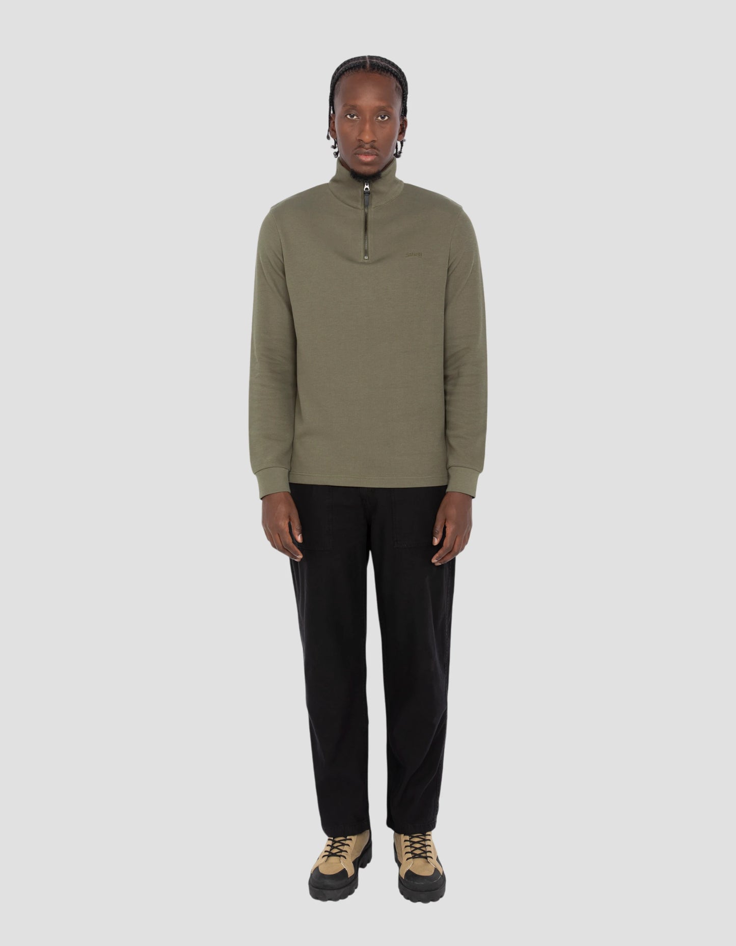 Khaki trucker sweater