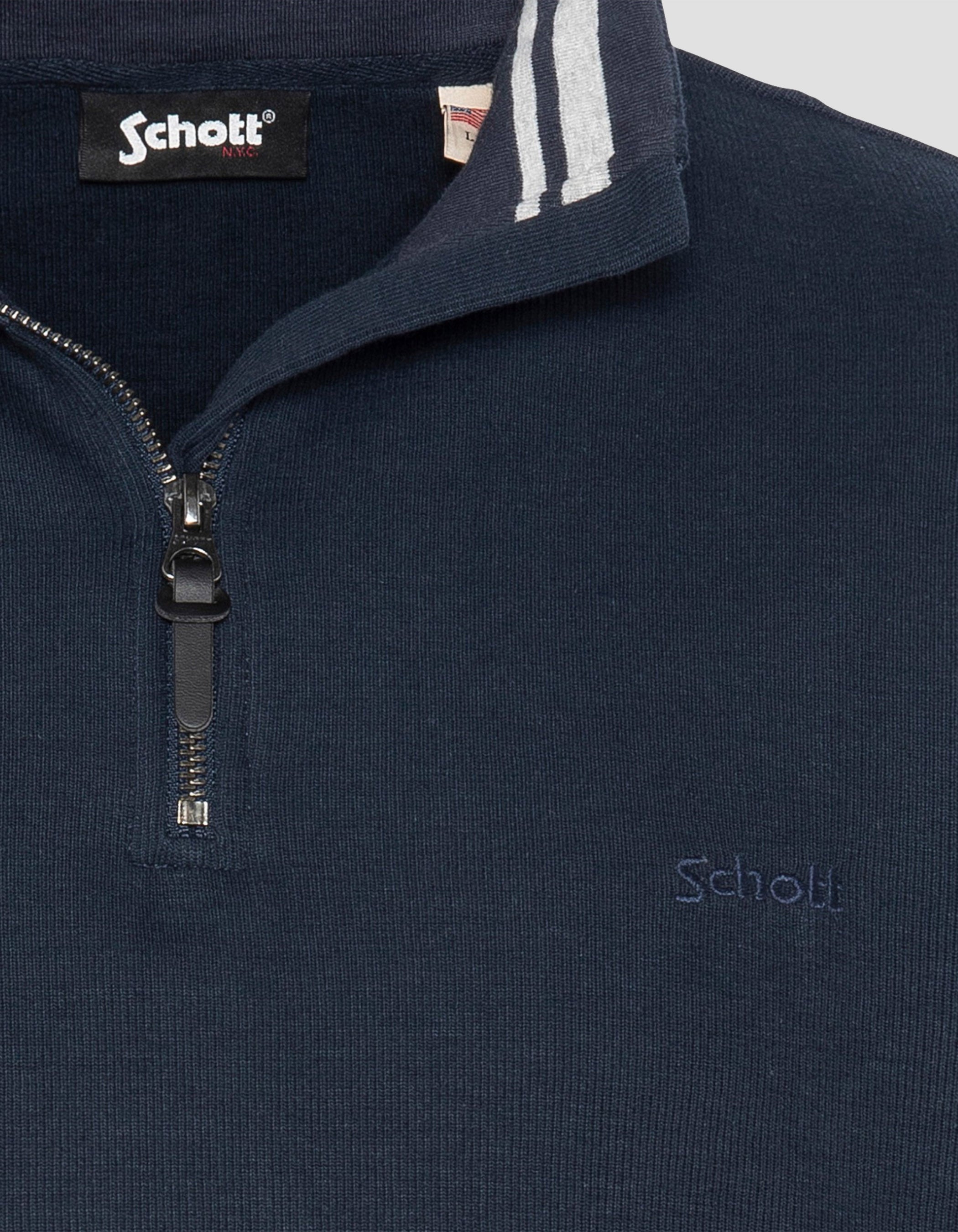 Navy blue trucker sweater-5