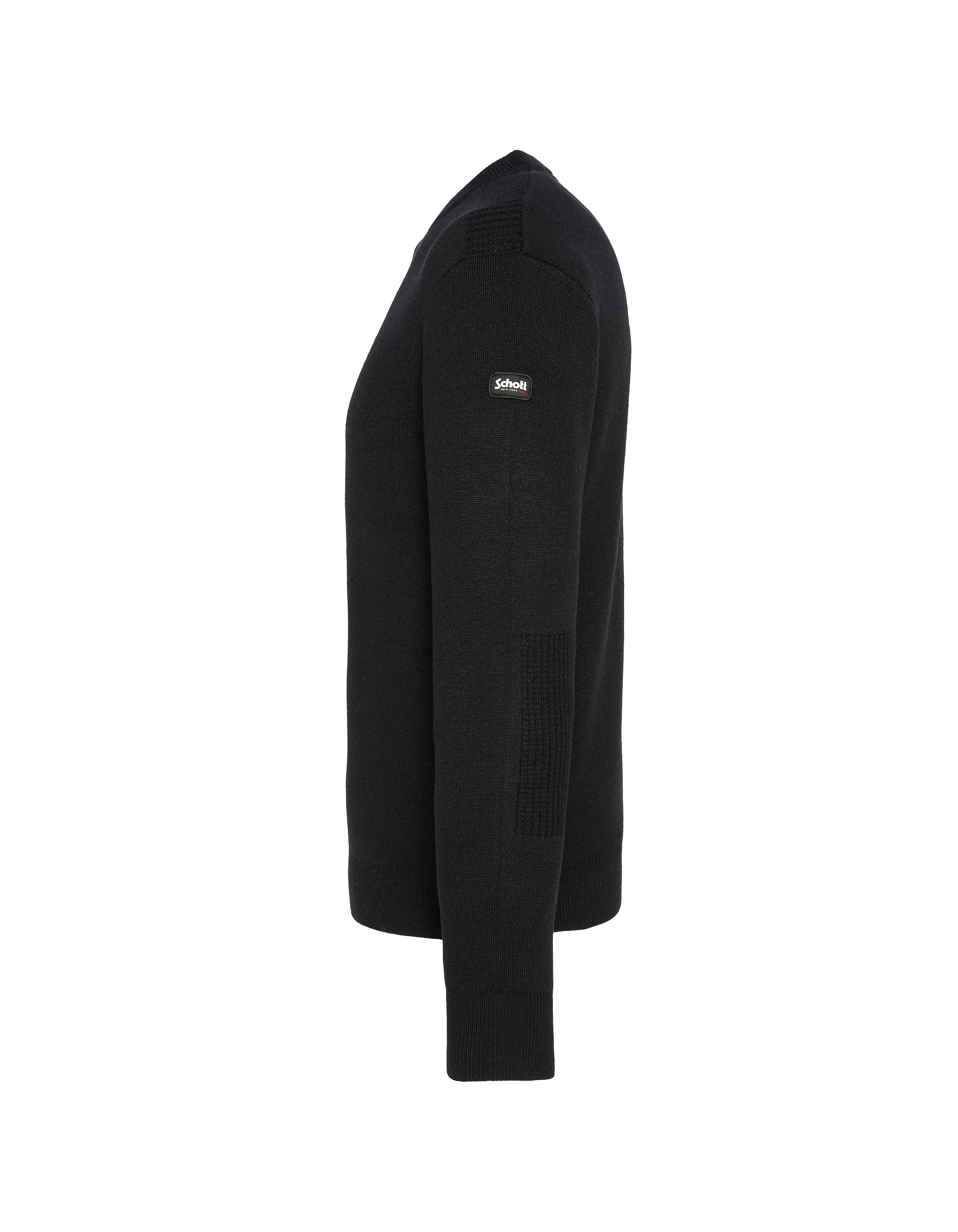 Suéter de cuello redondo negro, Milano Mesh-3