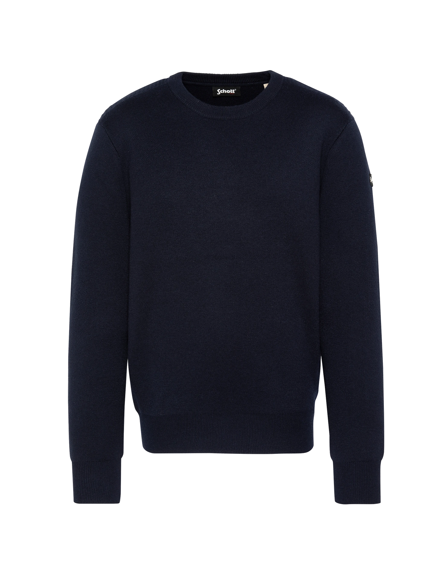 Suéter de cuello redondo azul marino, Milano Mesh