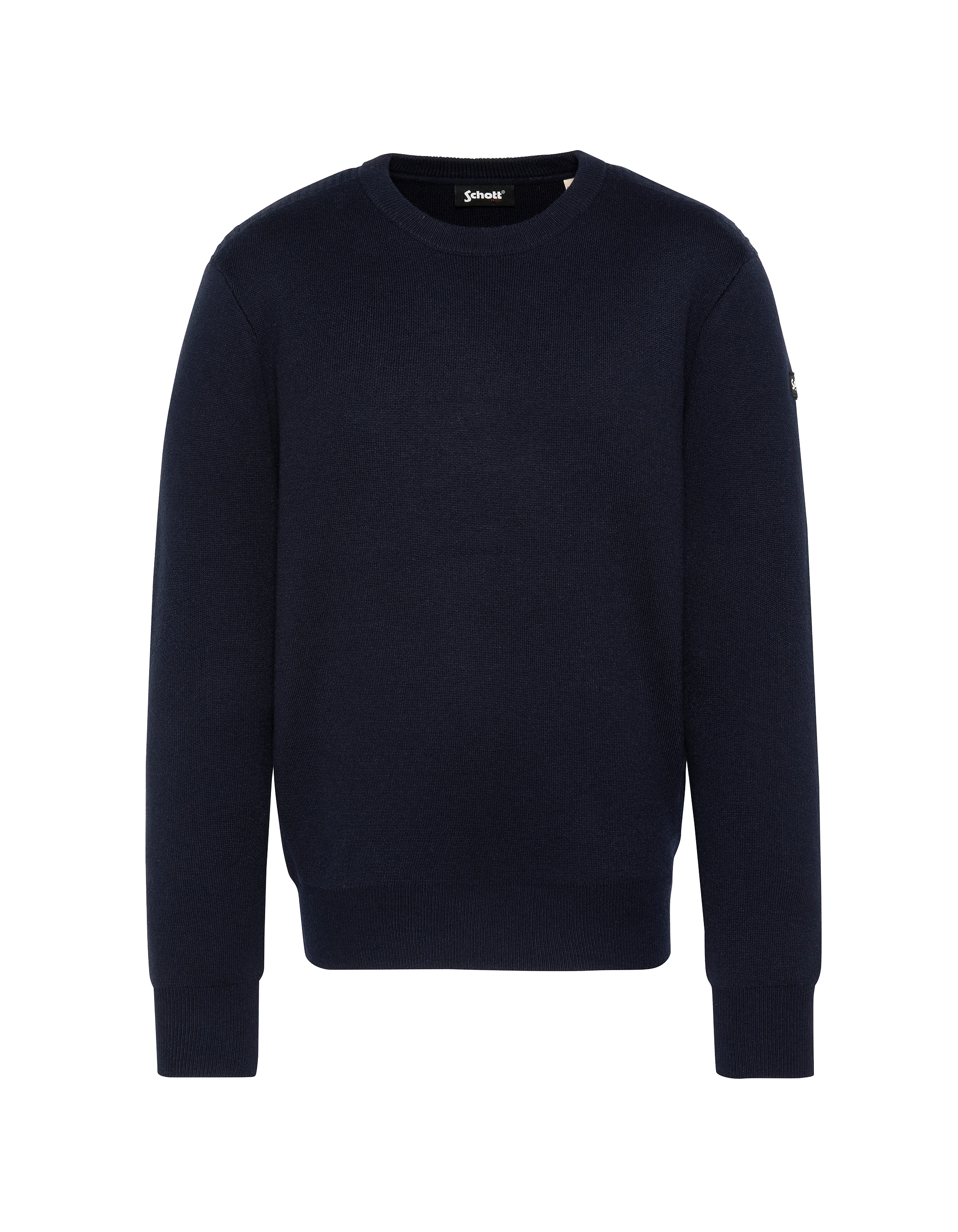 Suéter de cuello redondo azul marino, Milano Mesh-2