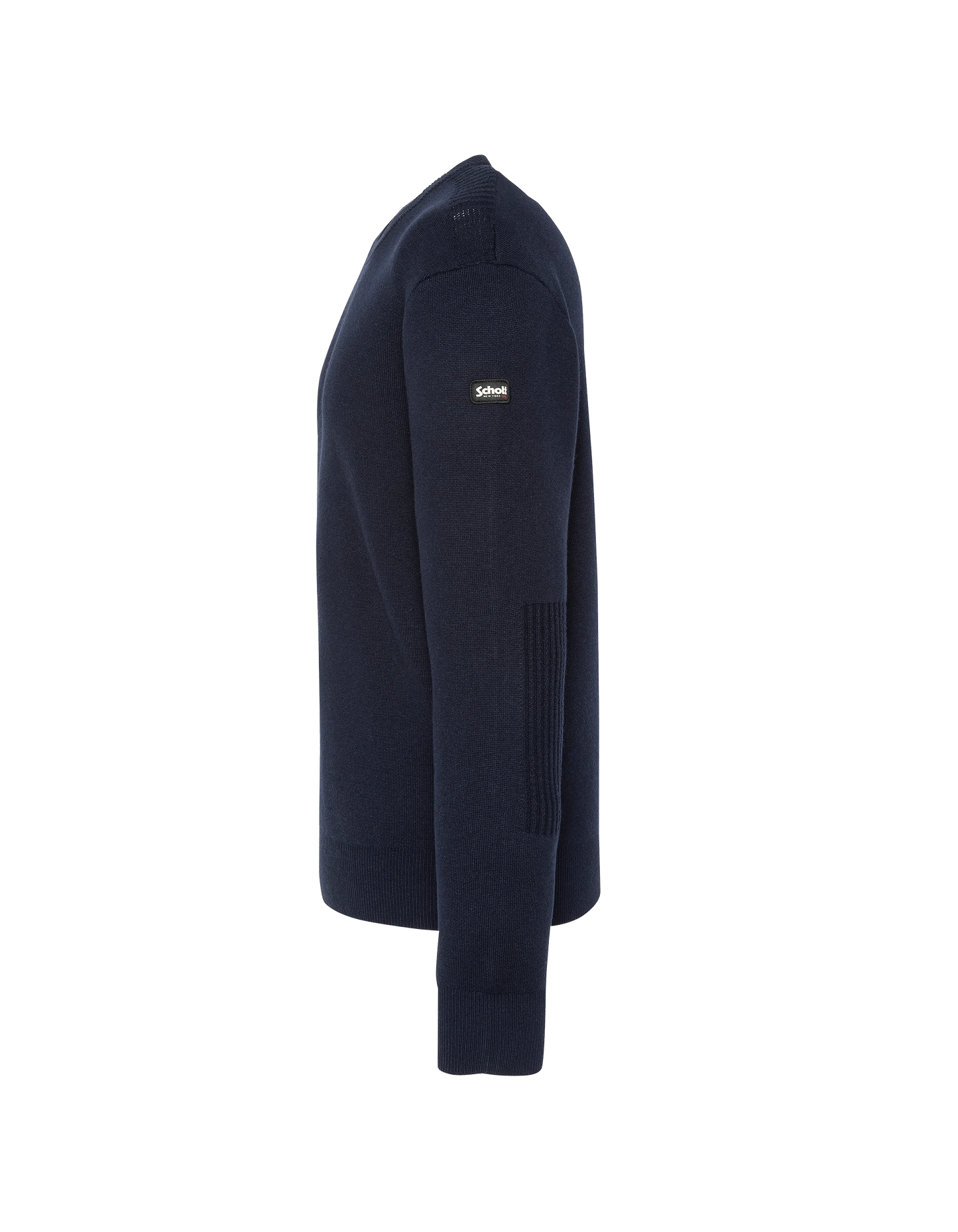 Suéter de cuello redondo azul marino, Milano Mesh