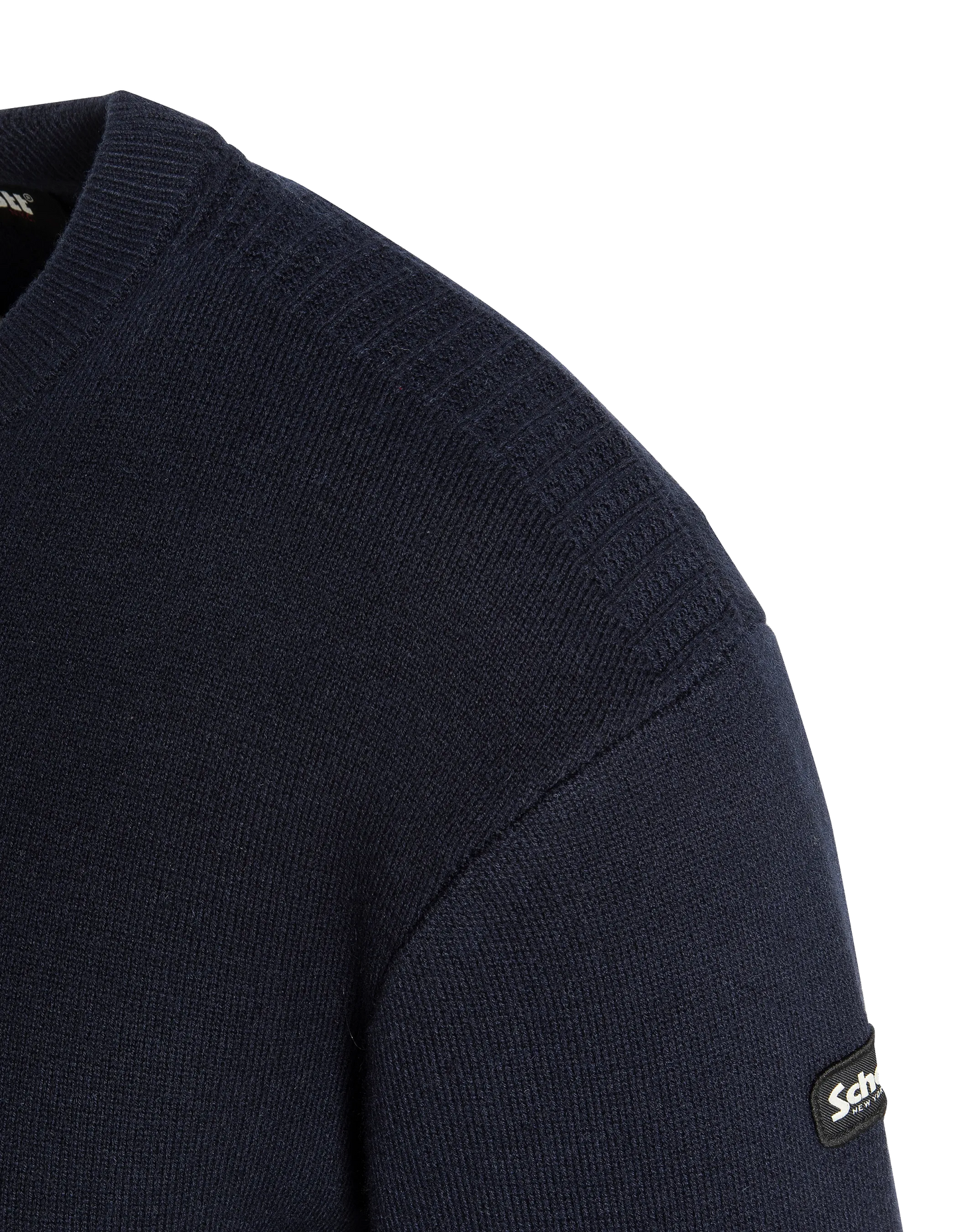 Suéter de cuello redondo azul marino, Milano Mesh