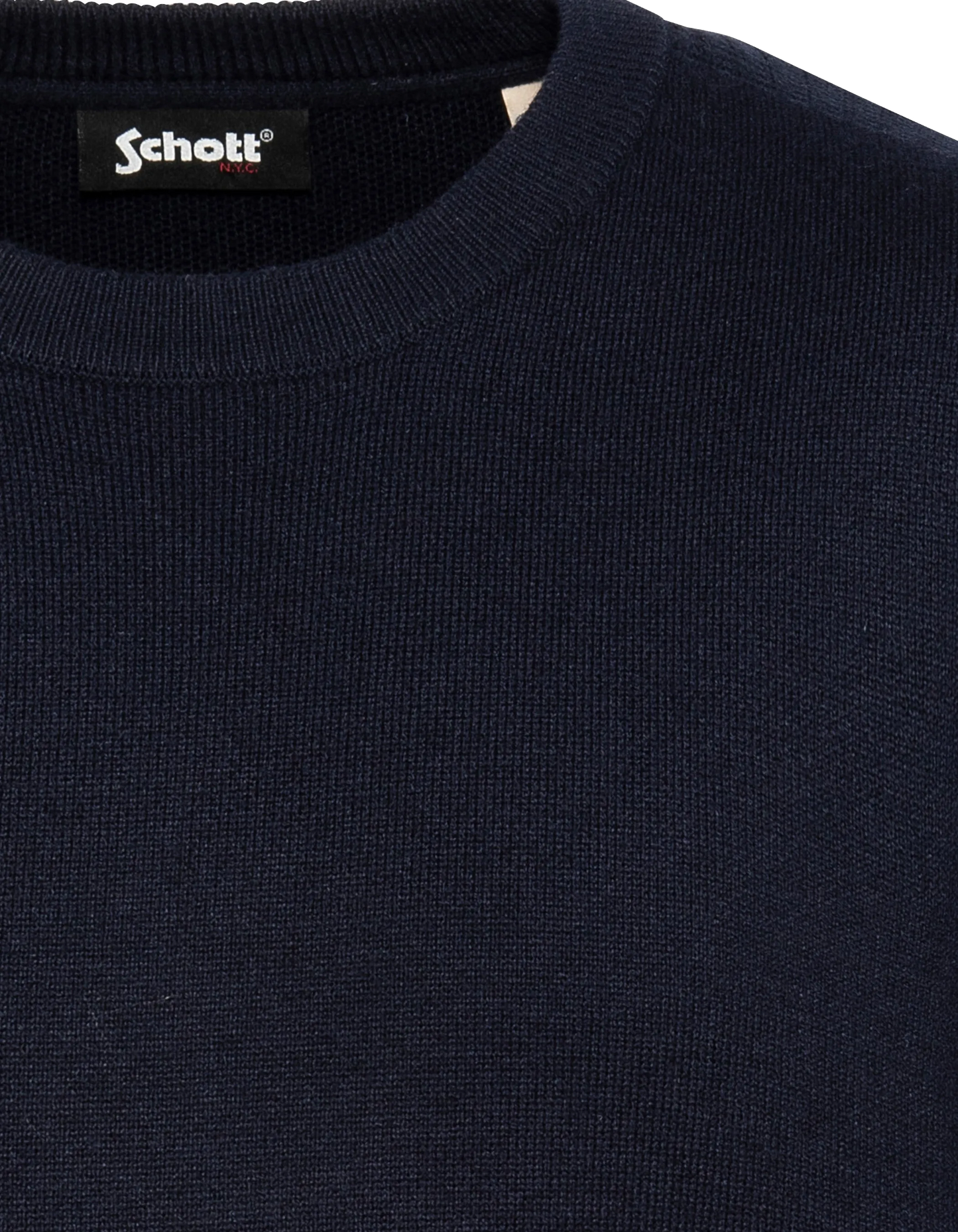 Suéter de cuello redondo azul marino, Milano Mesh