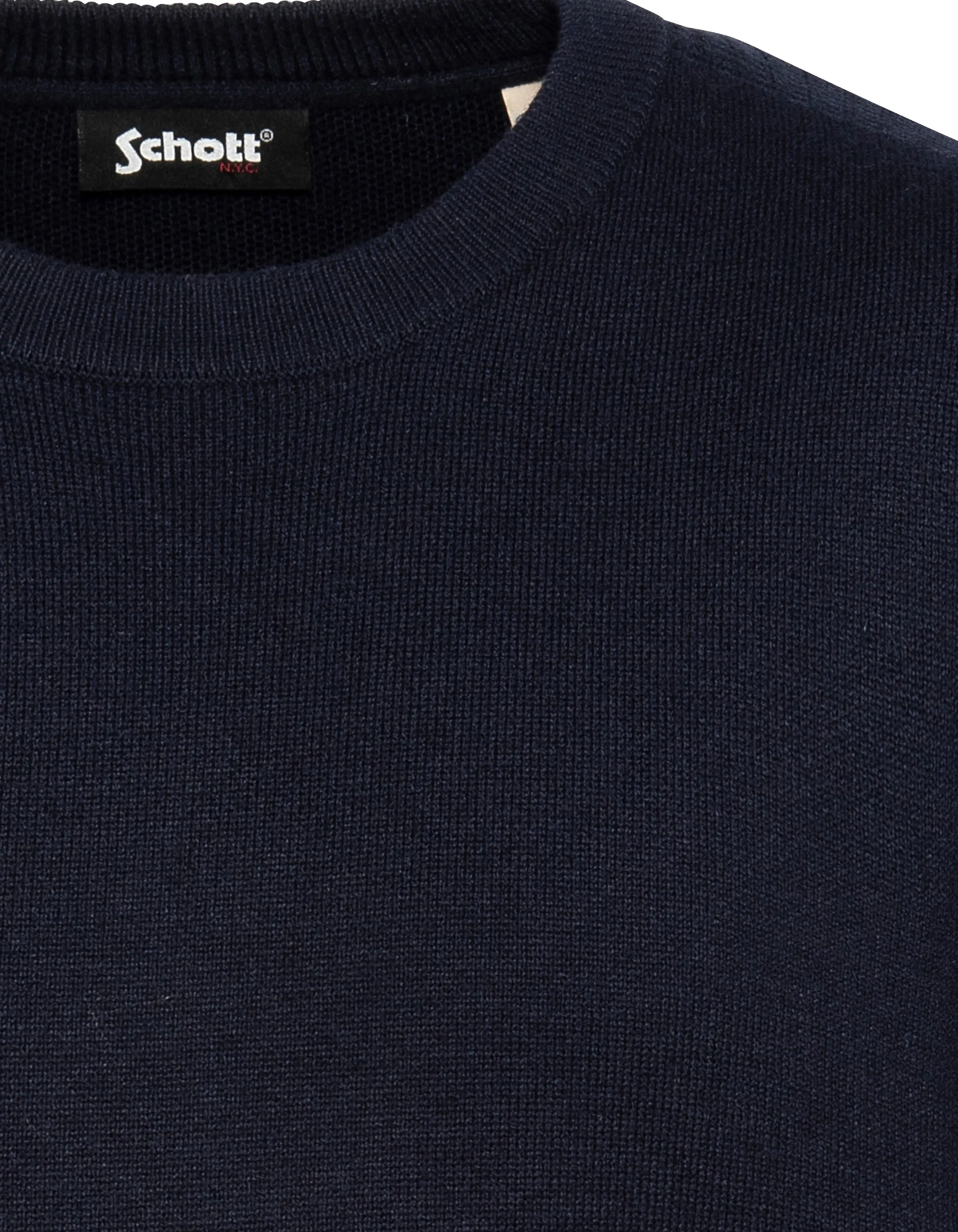 Suéter de cuello redondo azul marino, Milano Mesh-7