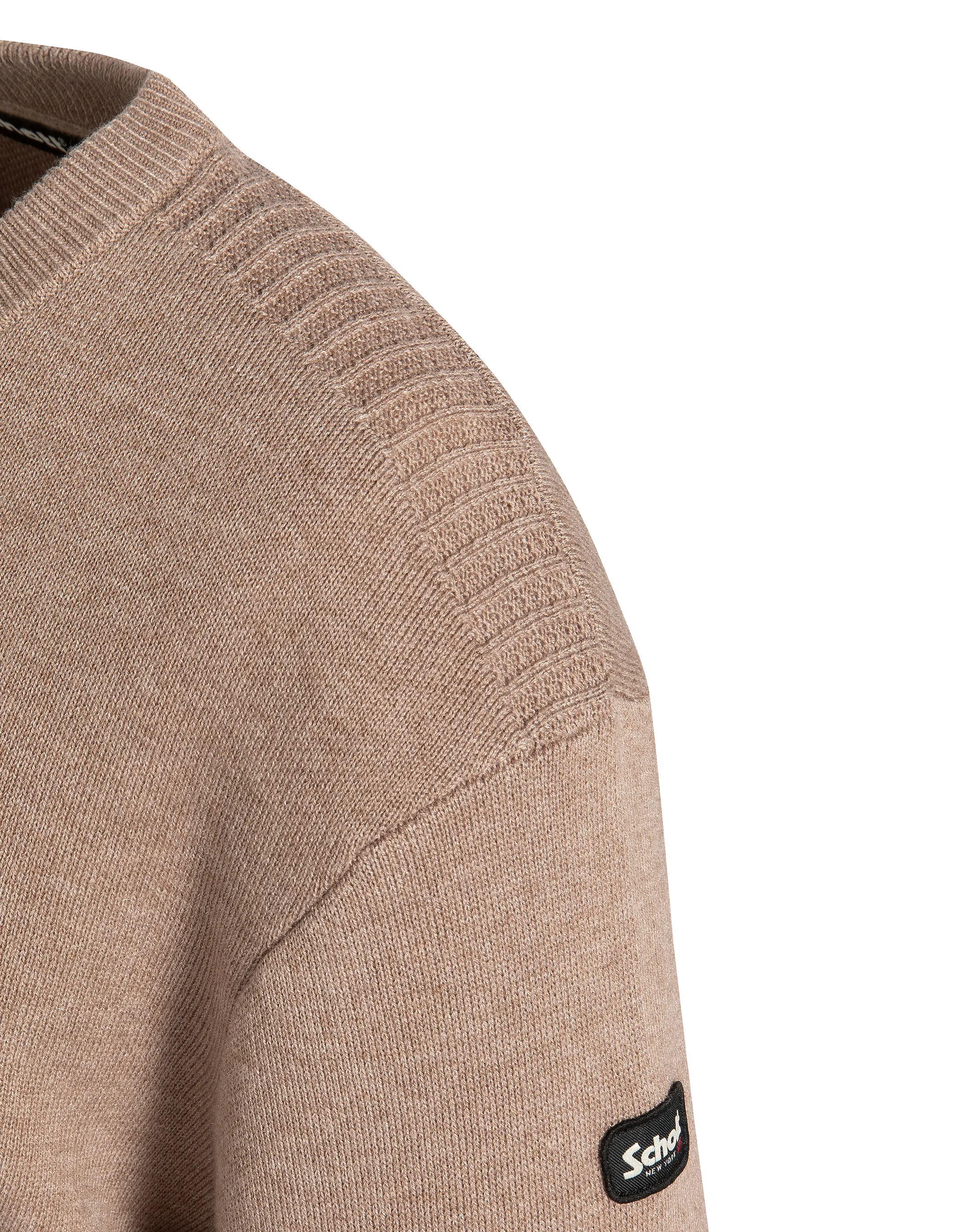 Taupe suéter de cuello redondo, Milano Mesh-6