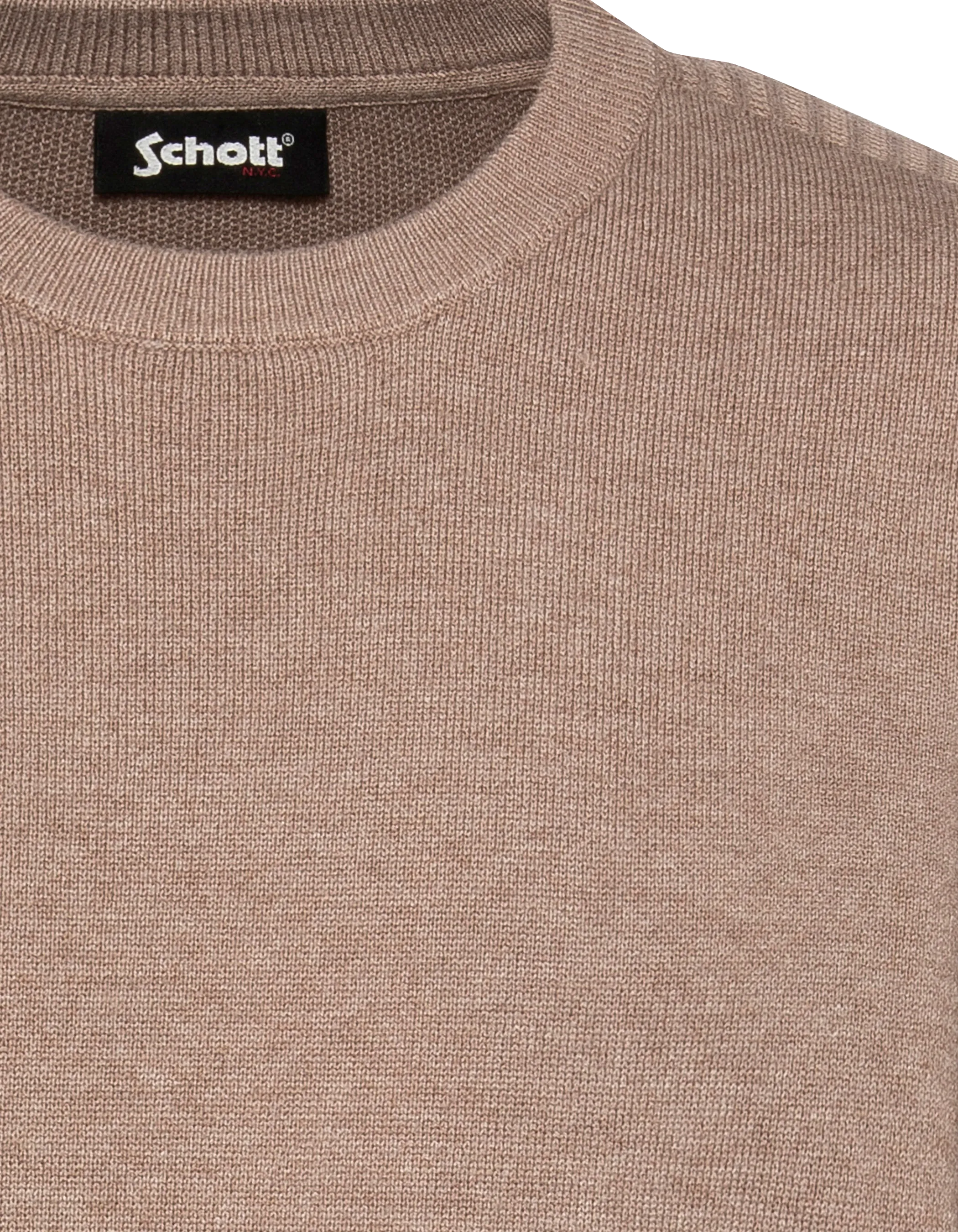 Taupe suéter de cuello redondo, Milano Mesh-7