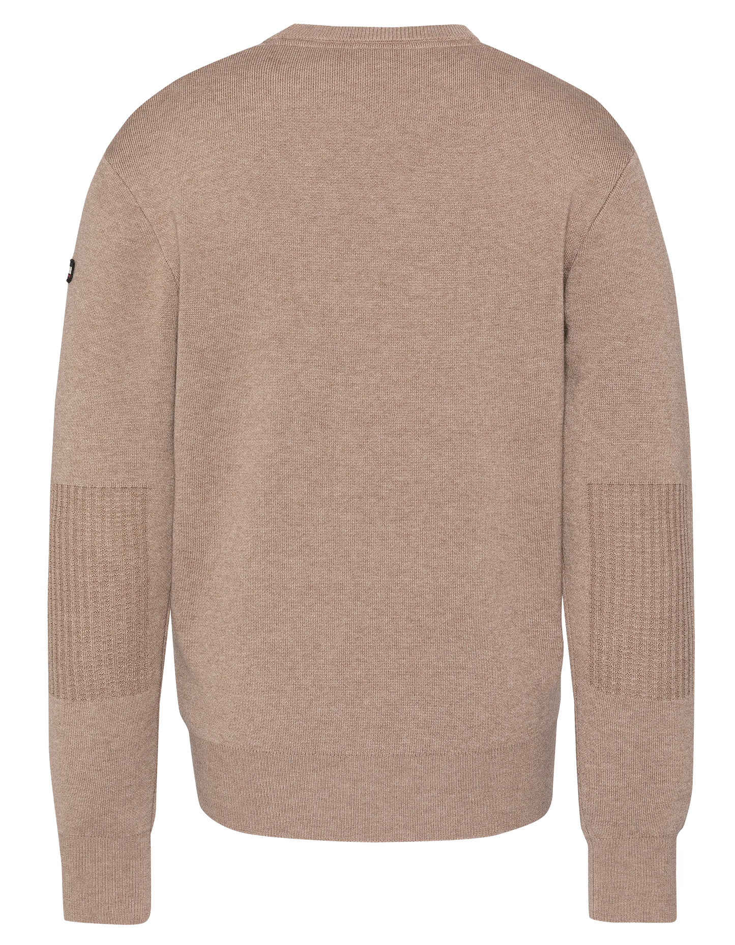 Taupe suéter de cuello redondo, Milano Mesh