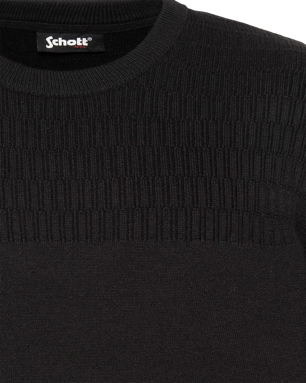 Schwarzer Feinstrickpullover mit Rundhalsausschnitt