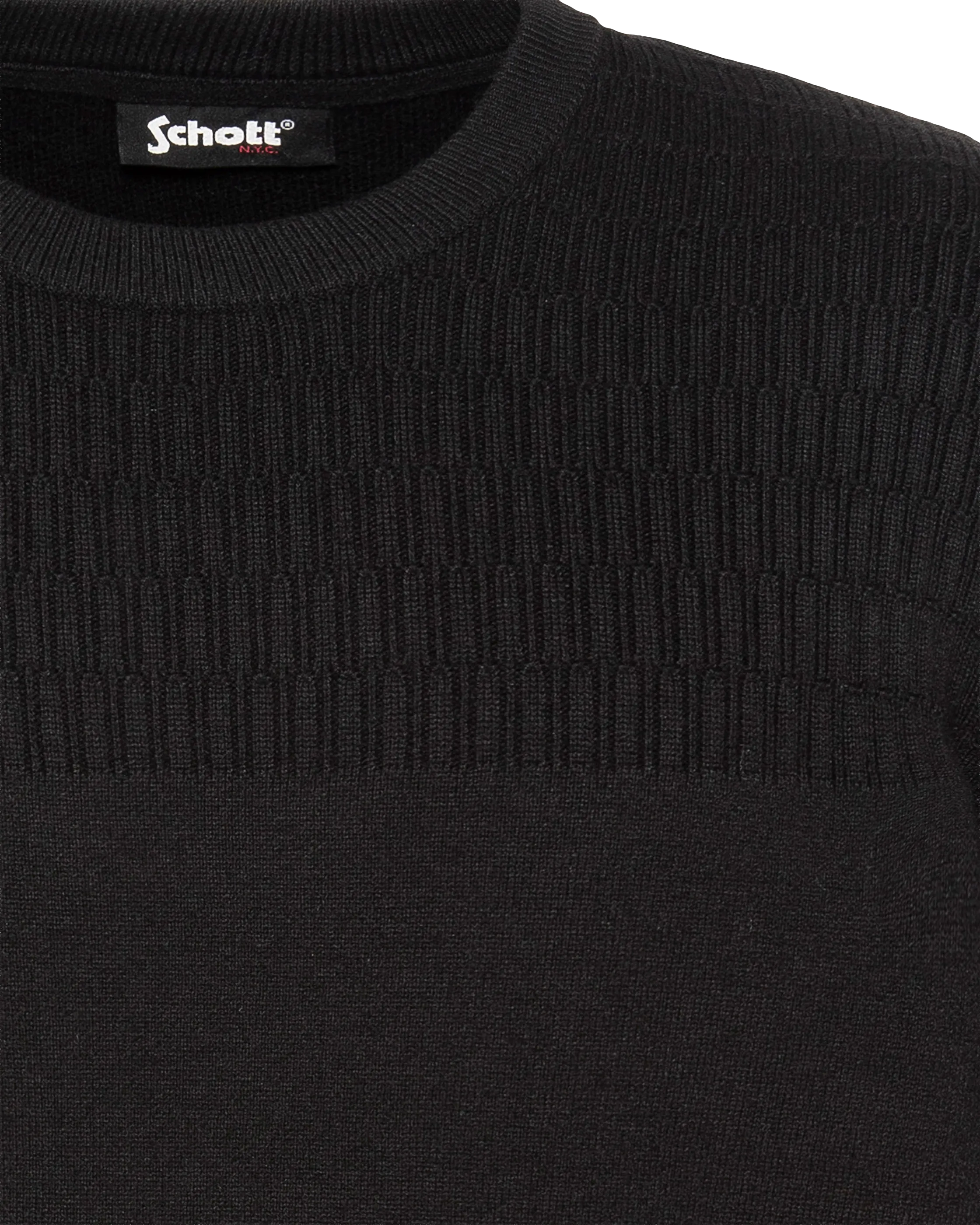 Schwarzer Feinstrickpullover mit Rundhalsausschnitt-5