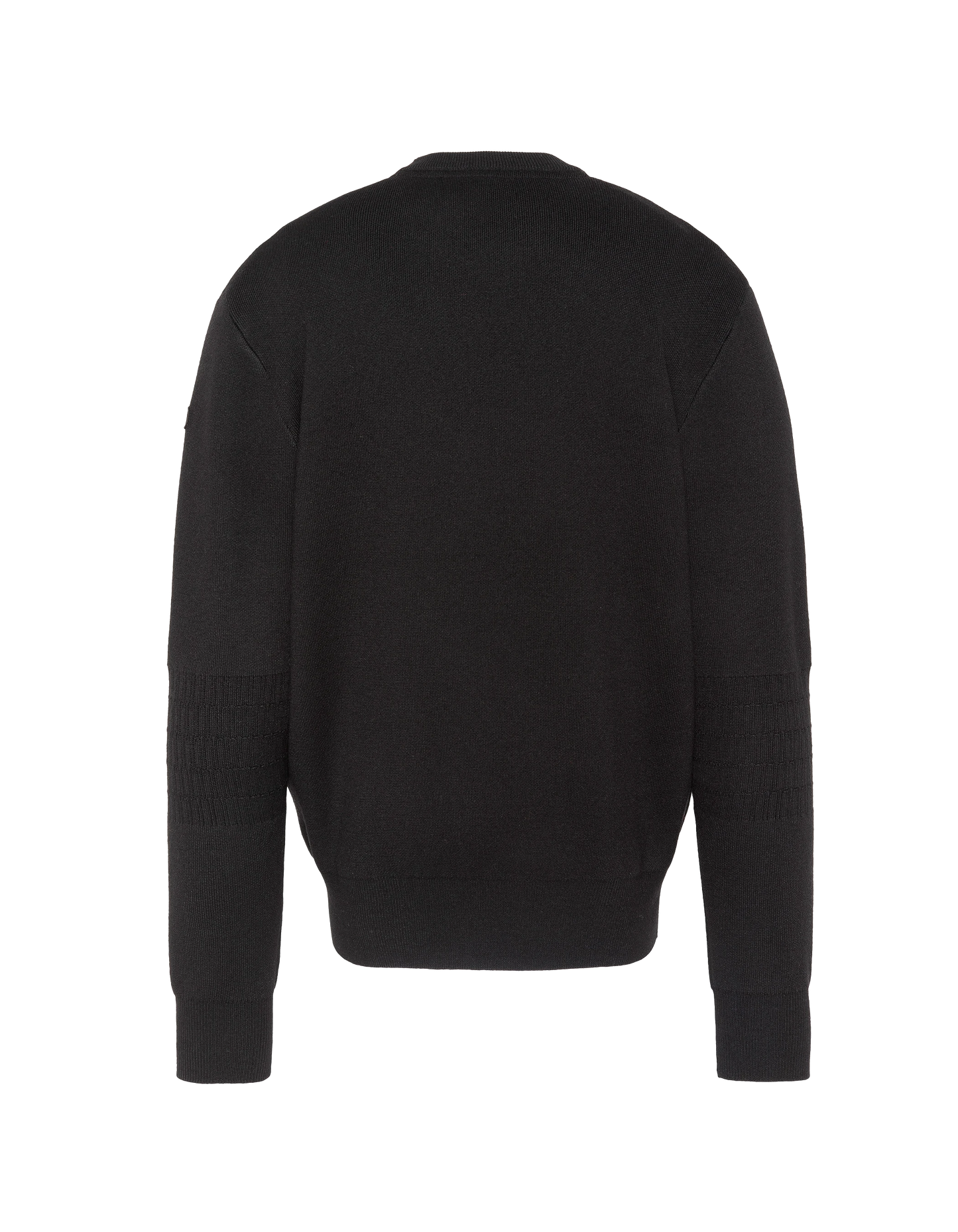 Schwarzer Feinstrickpullover mit Rundhalsausschnitt