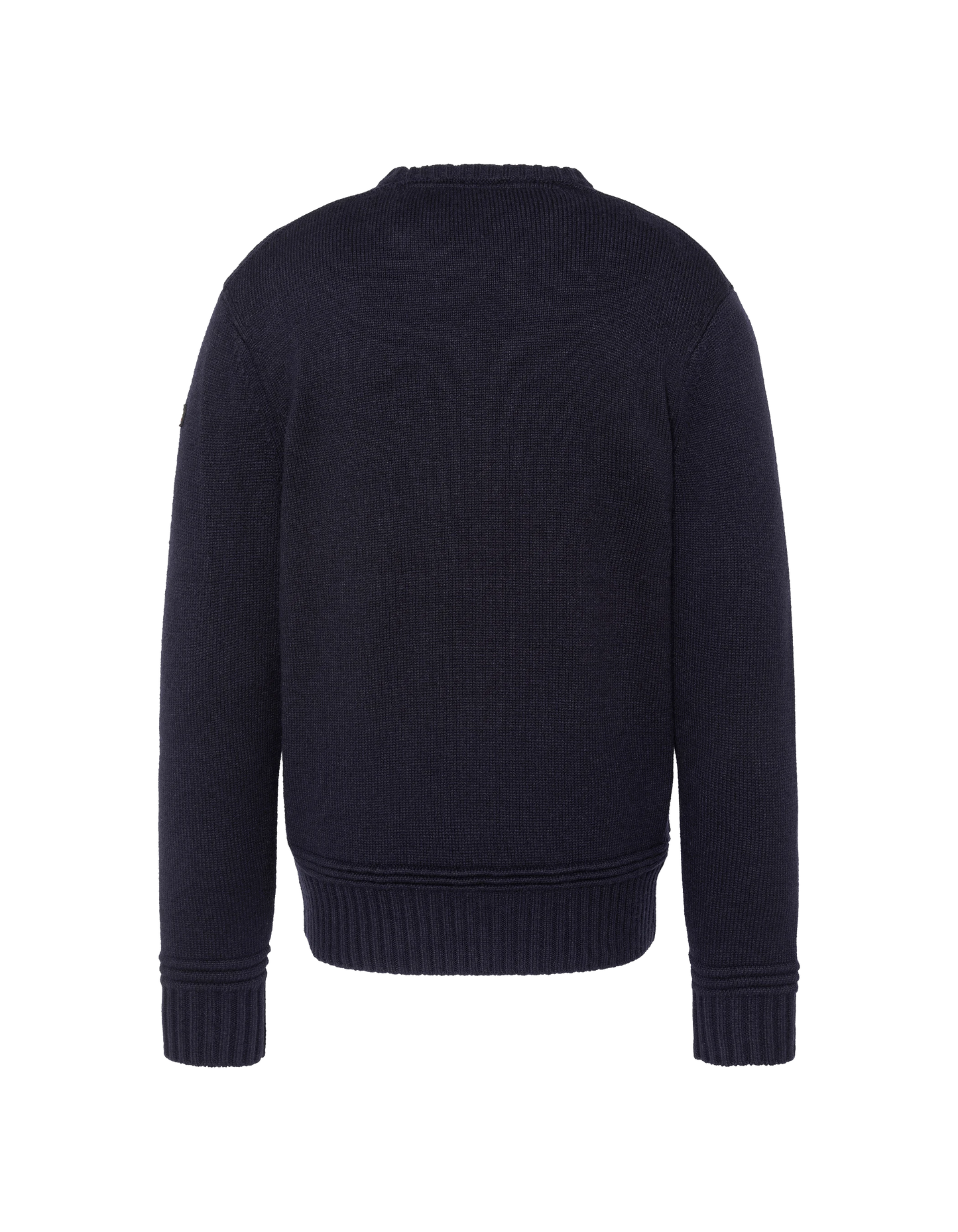 Marineblauer, ausgefallener Strickpullover mit Rundhalsausschnitt