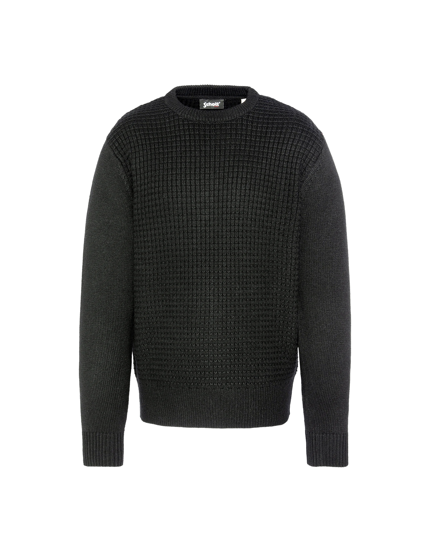 Suéter negro redondeo, tejido elegante