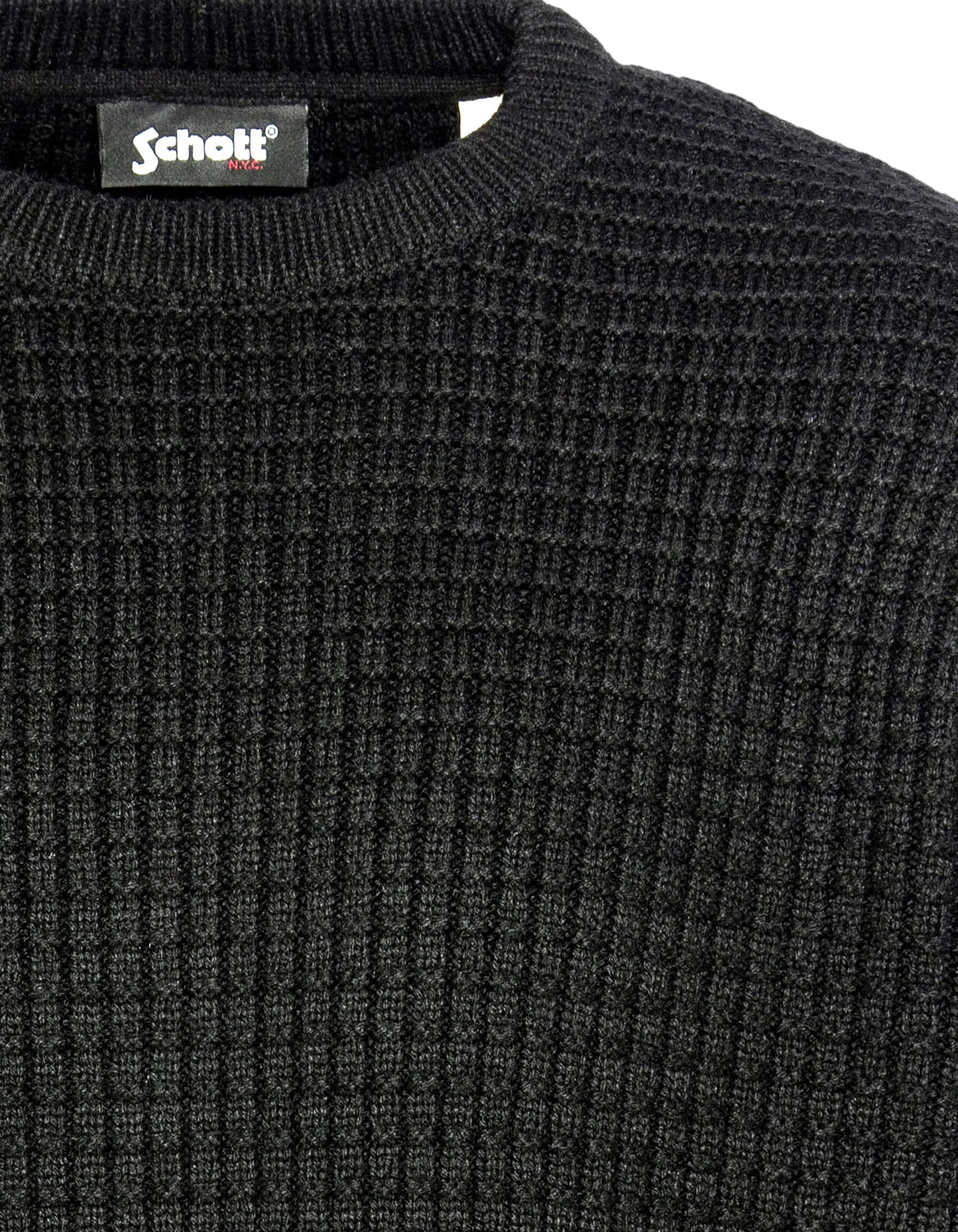 Suéter negro redondeo, tejido elegante