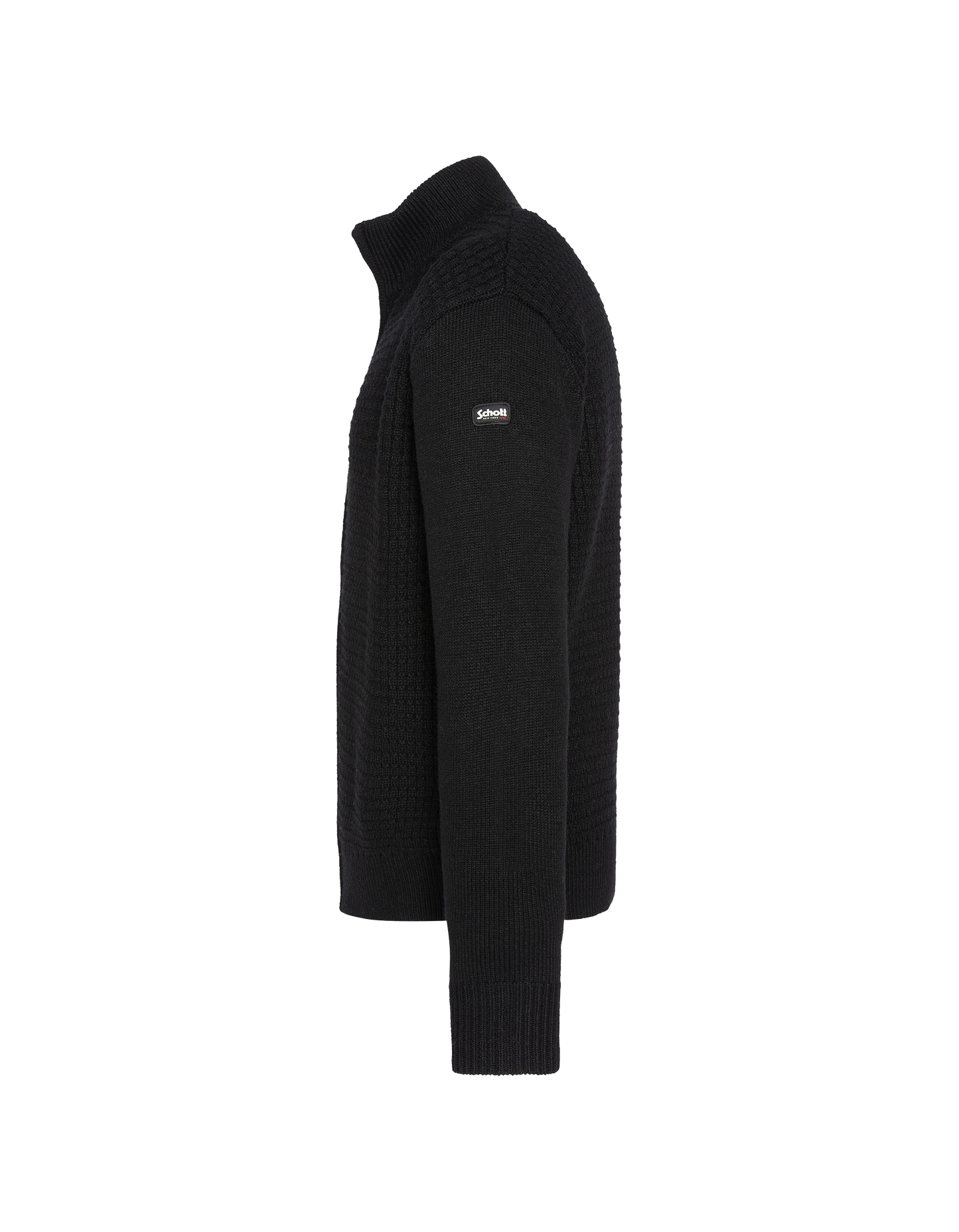 Chaleco negro con cremallera, tejido elegante