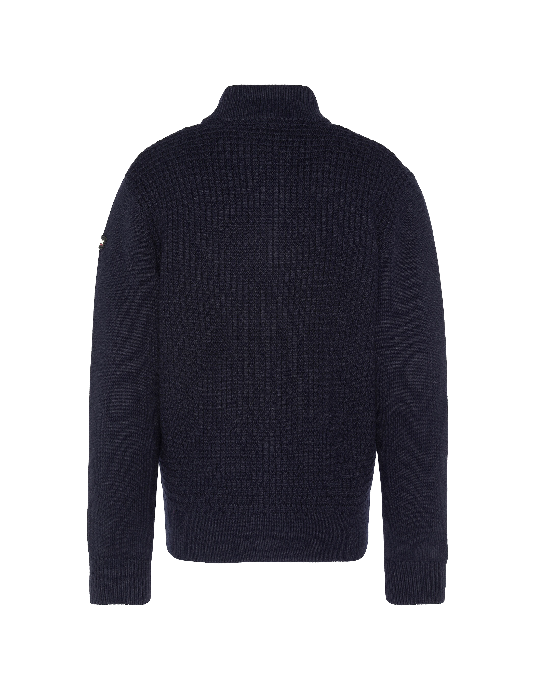 Chaleco azul marino con cremallera, tejido elegante-2