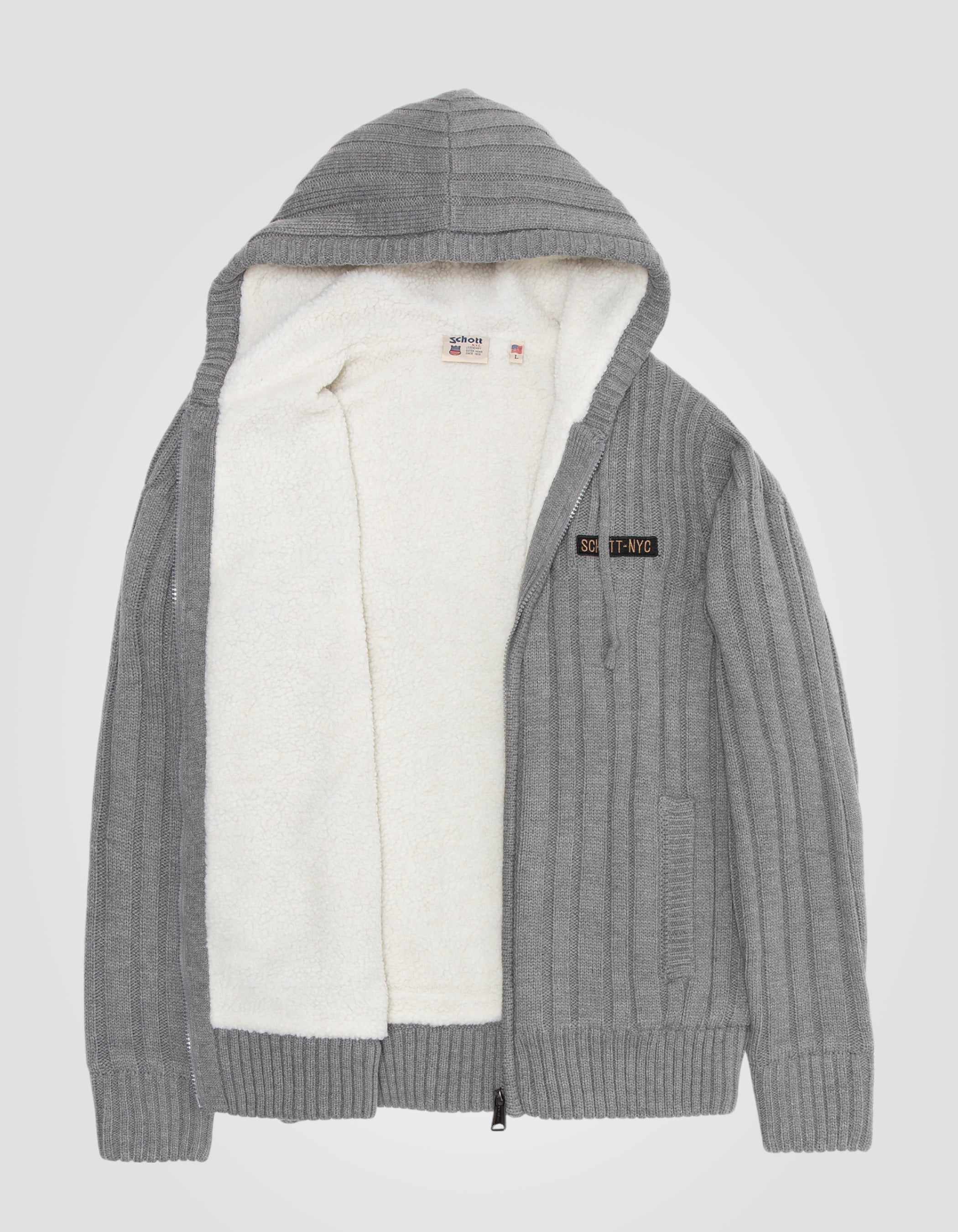 Sherpa -Gray con cappuccio con cappuccio-3