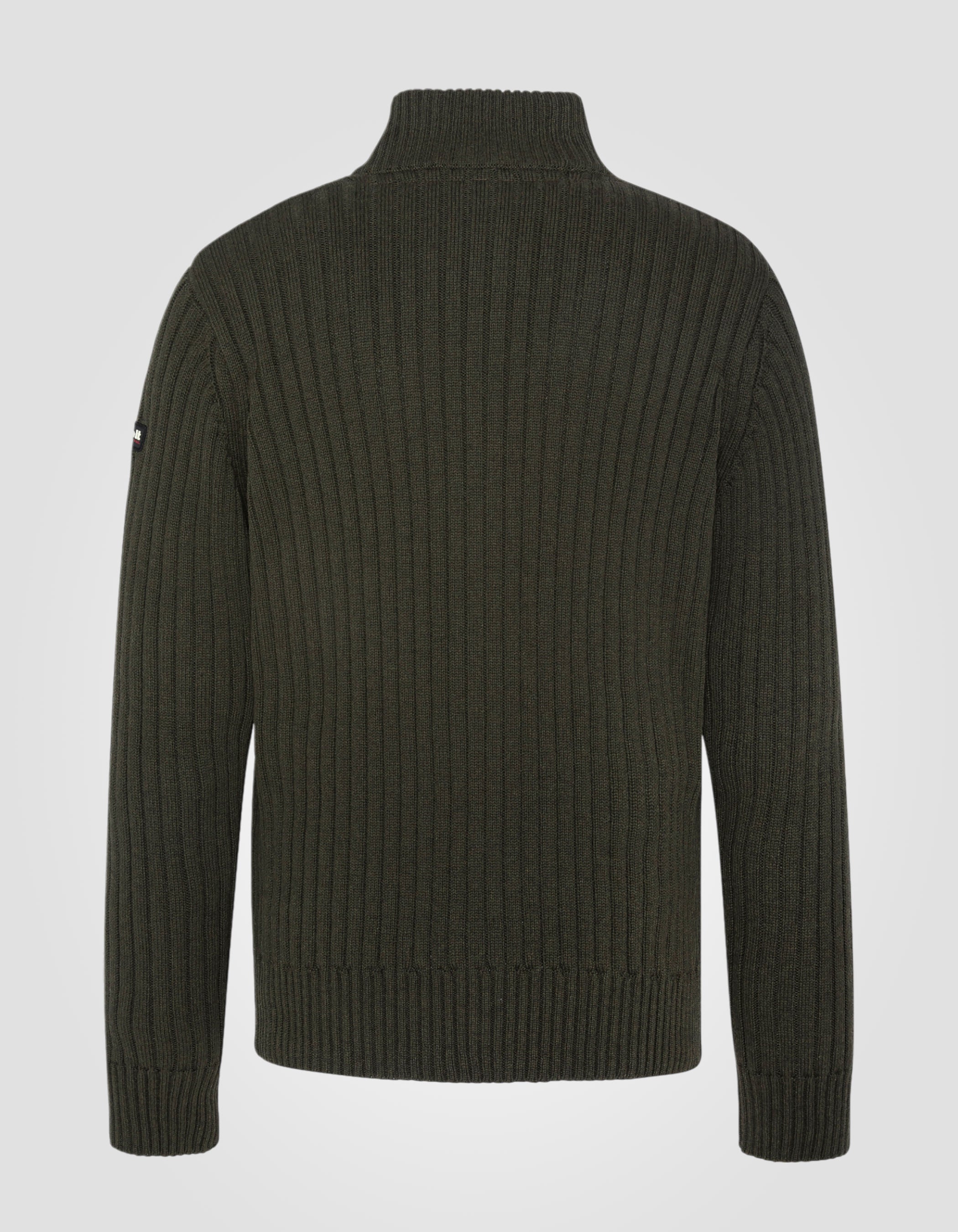 Cardigan zippé kaki foncé recyclé-2