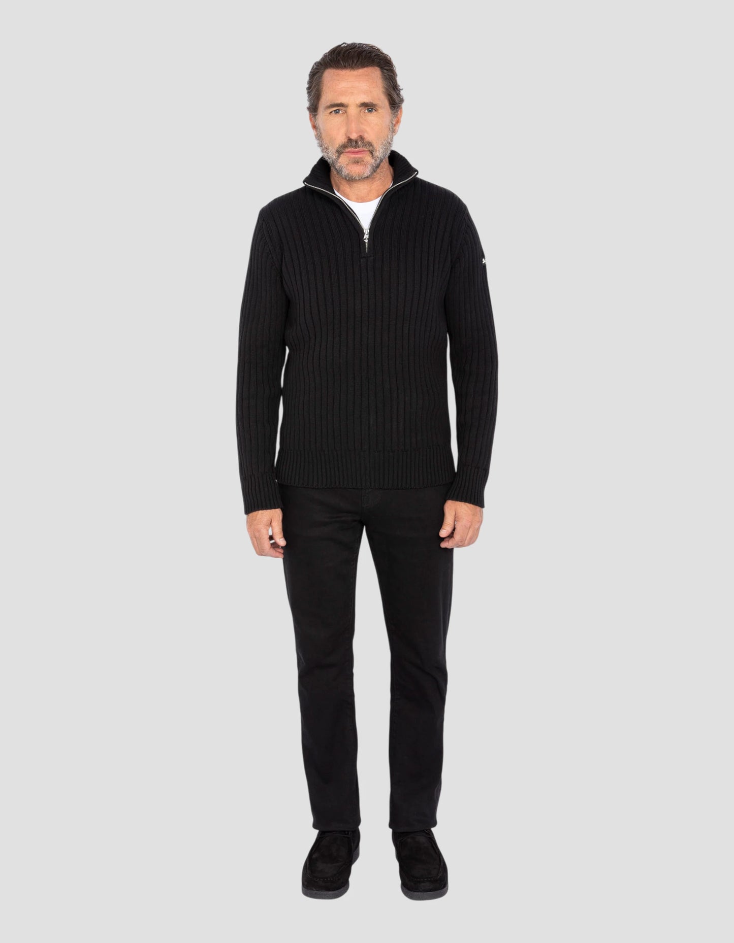 Suéter de camionero negro reciclado