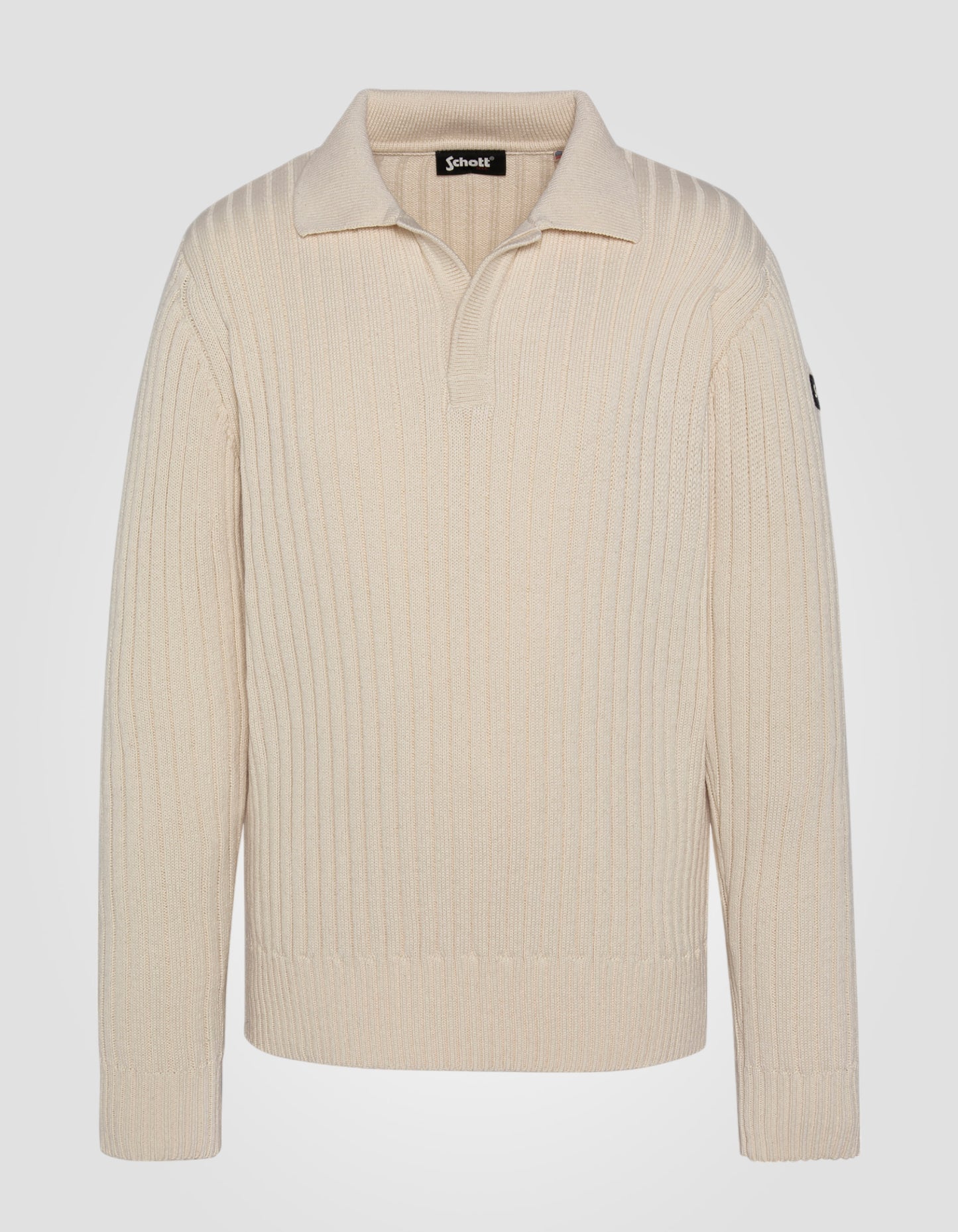 Pull côtelé col polo