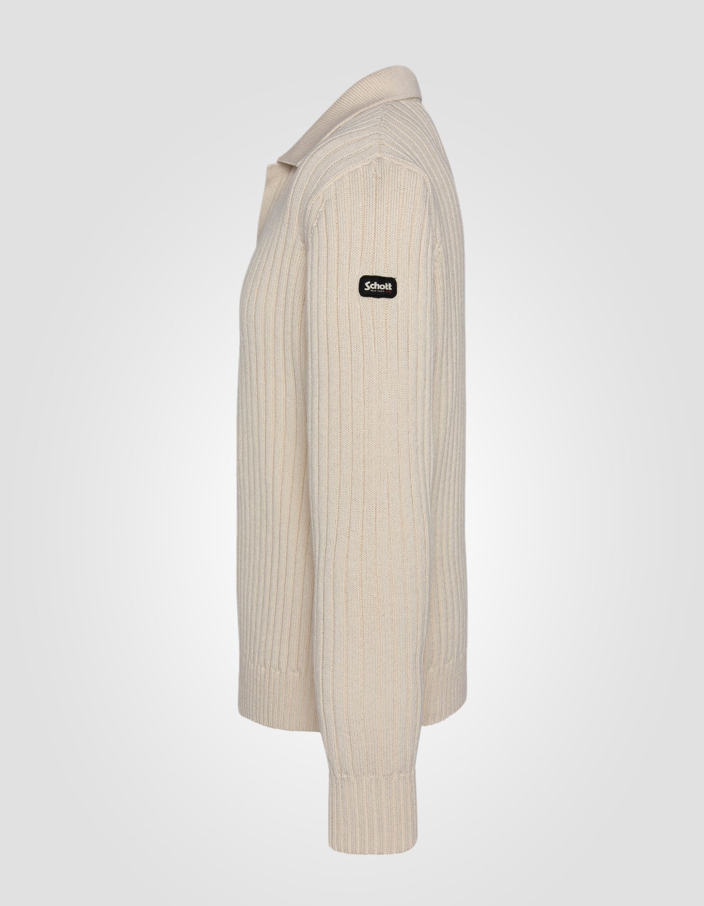 Pull côtelé col polo