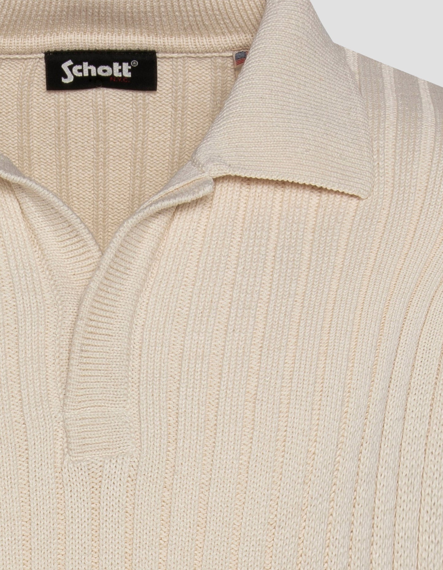 Pull côtelé col polo