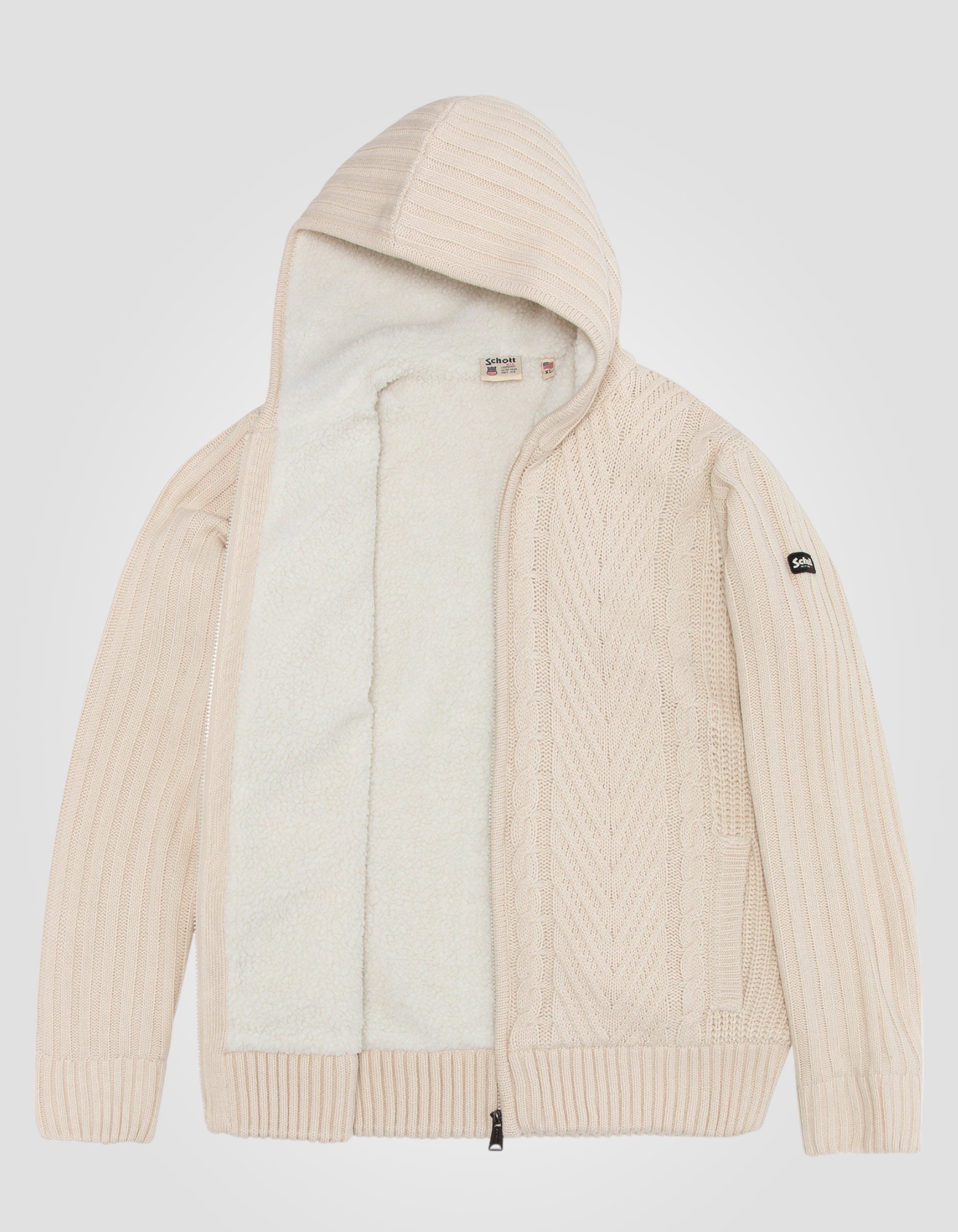 Elfenbein Kapuzenbezeichnung Sherpa Weste-4