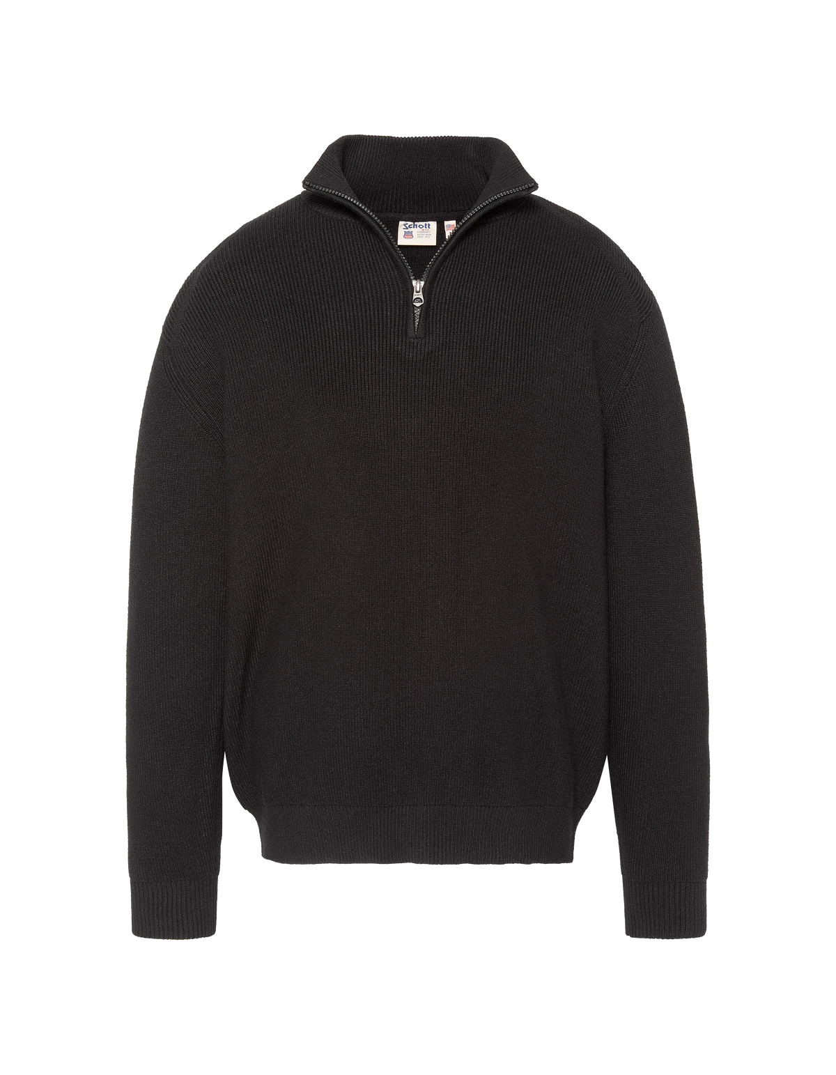 Pull camionneur noir en maille texturée