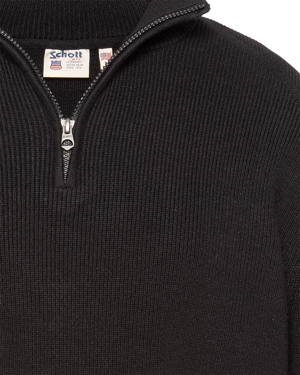 Pull camionneur noir en maille texturée-4