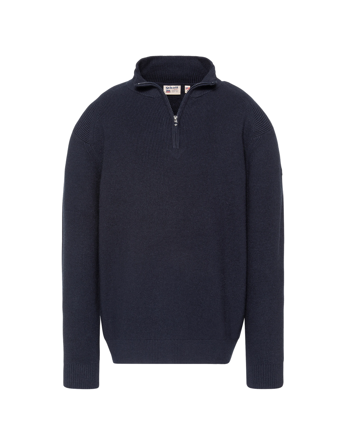 Marineblauer Troyer aus Strukturstrick