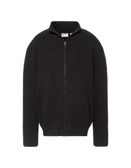 Black textured-knit cardigan
