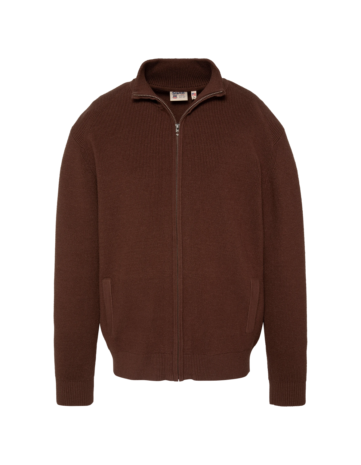 Cardigan chocolat en maille texturée