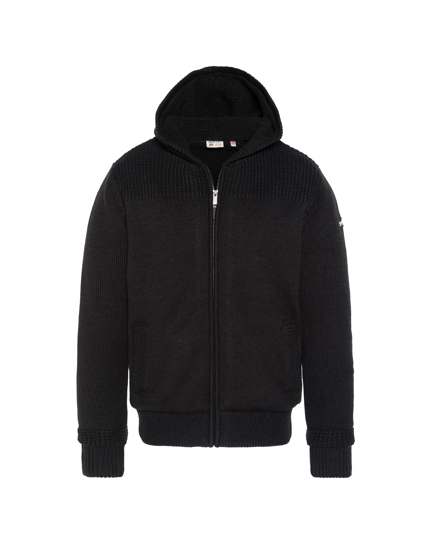 Sherpa mit schwarze Kapuze -Weste mit Kapuze mit Kapuze