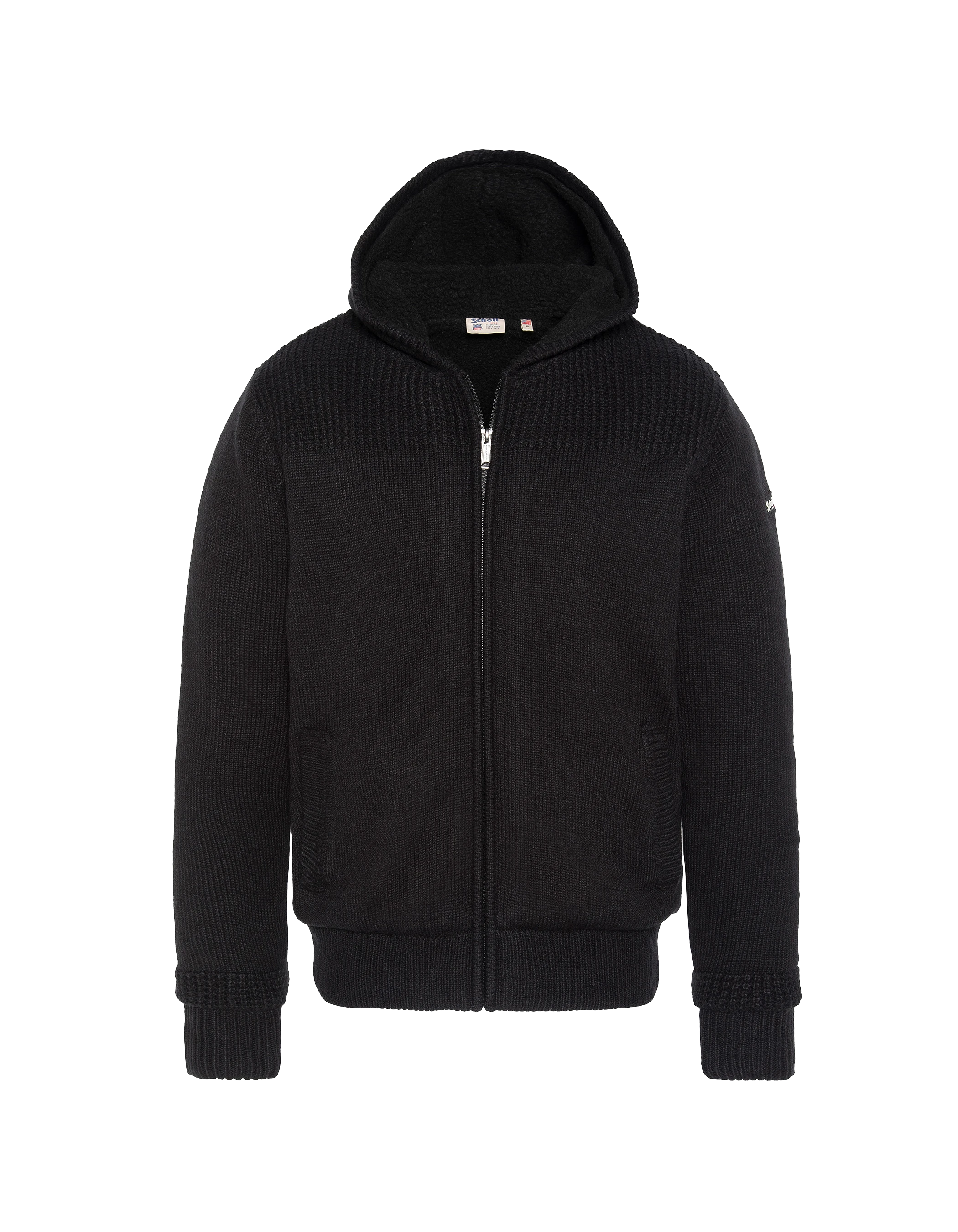 Sherpa mit schwarze Kapuze -Weste mit Kapuze mit Kapuze-2