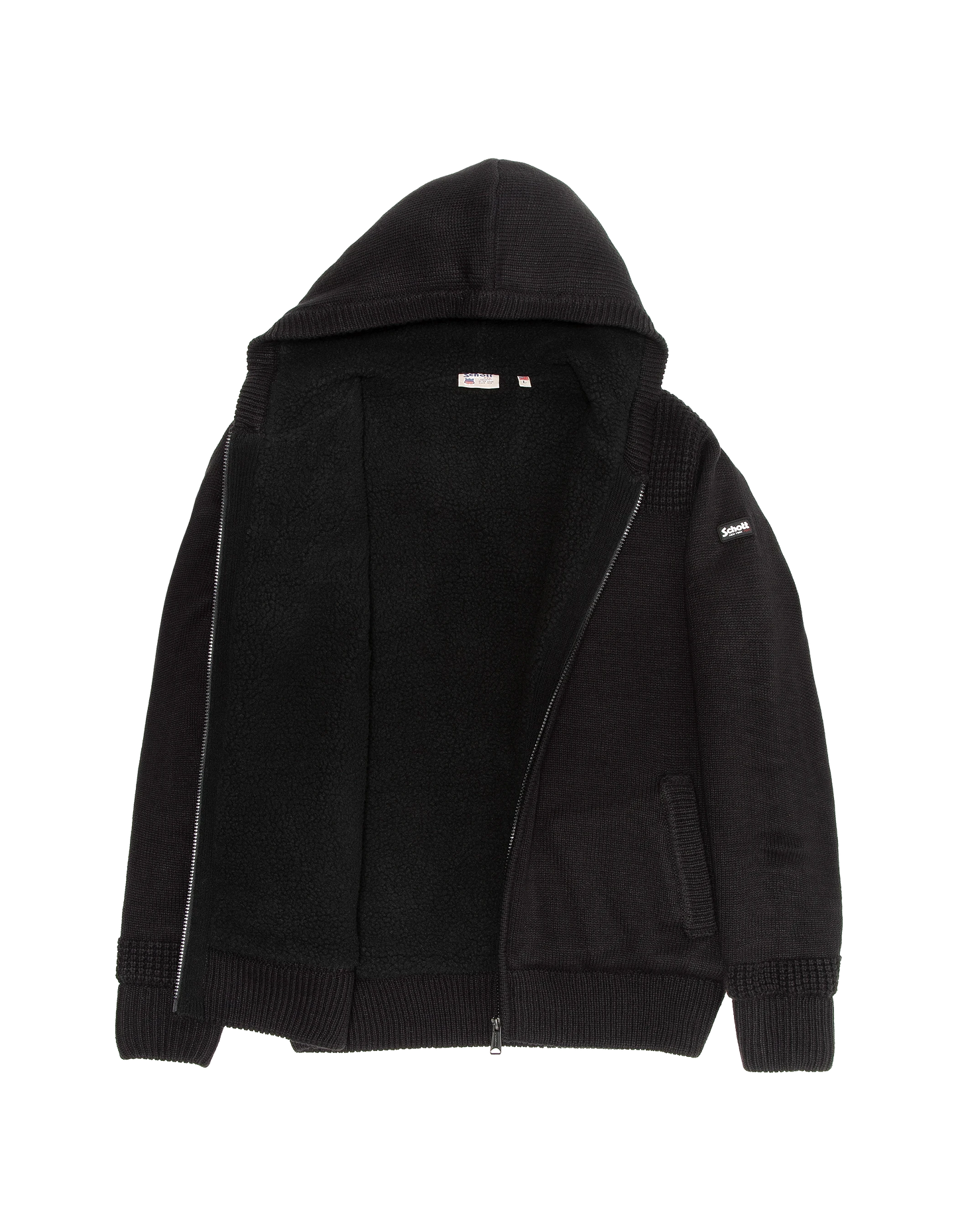 Sherpa mit schwarze Kapuze -Weste mit Kapuze mit Kapuze