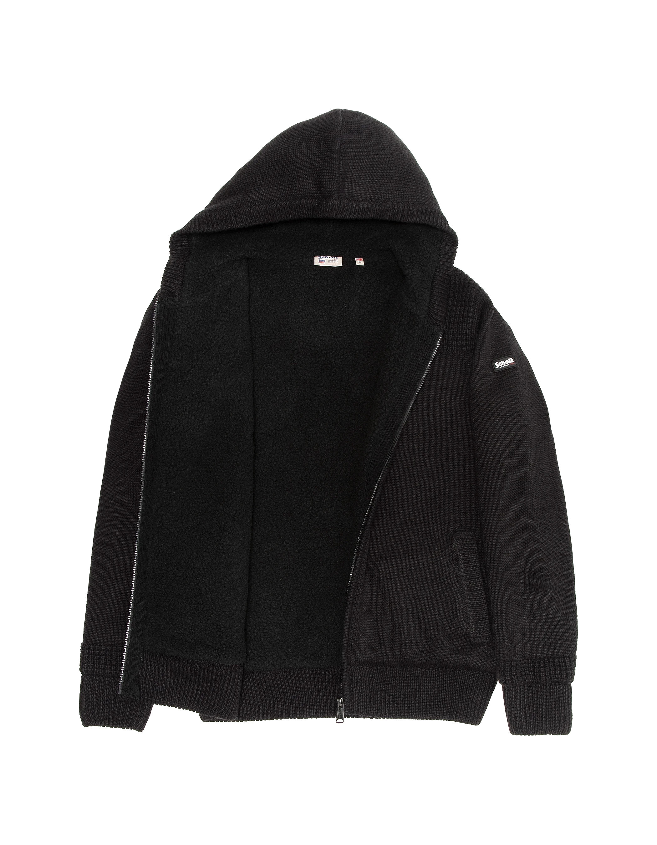 Sherpa mit schwarze Kapuze -Weste mit Kapuze mit Kapuze-5