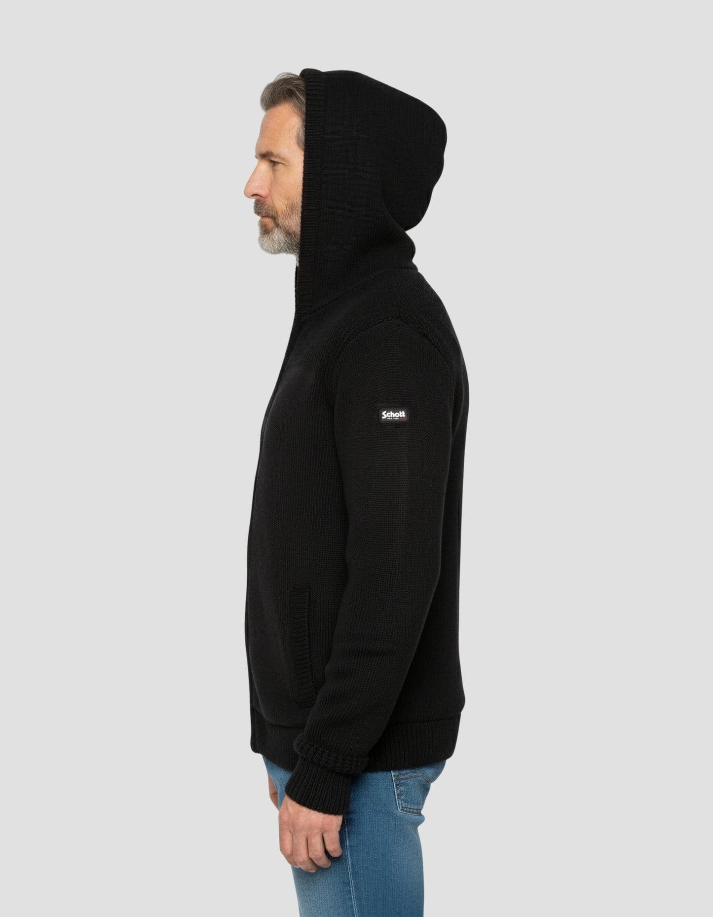 Sherpa mit schwarze Kapuze -Weste mit Kapuze mit Kapuze