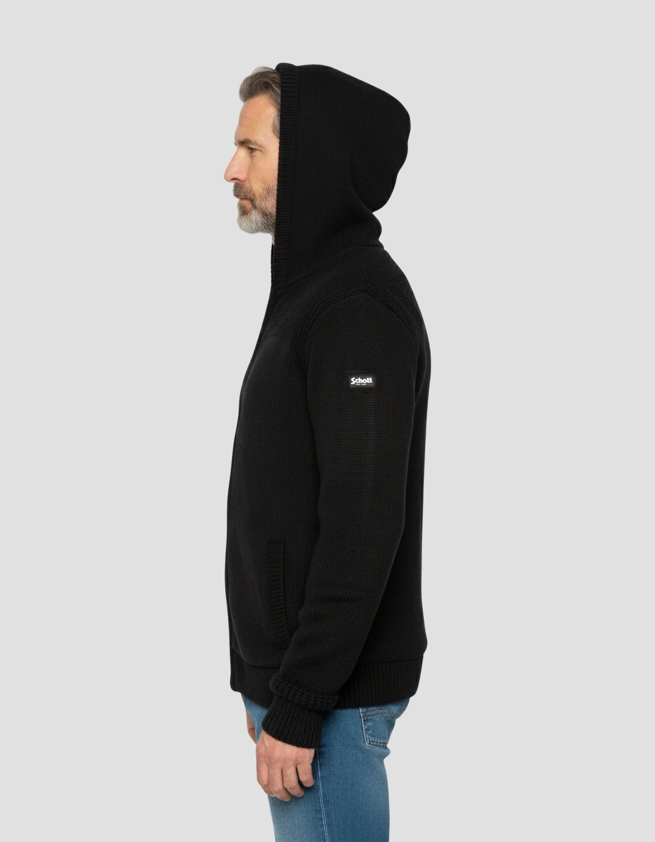 Sherpa mit schwarze Kapuze -Weste mit Kapuze mit Kapuze-3