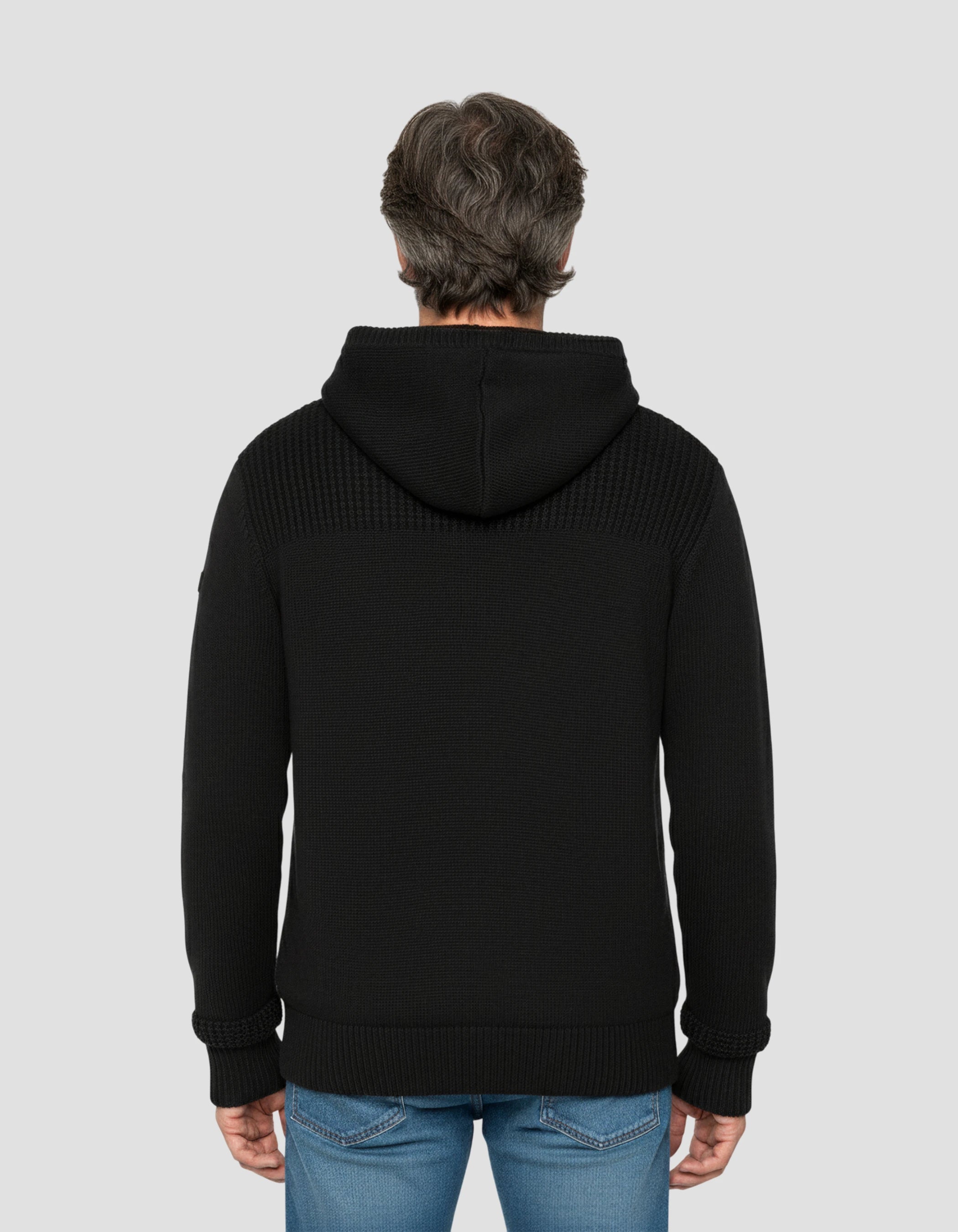 Sherpa mit schwarze Kapuze -Weste mit Kapuze mit Kapuze-4