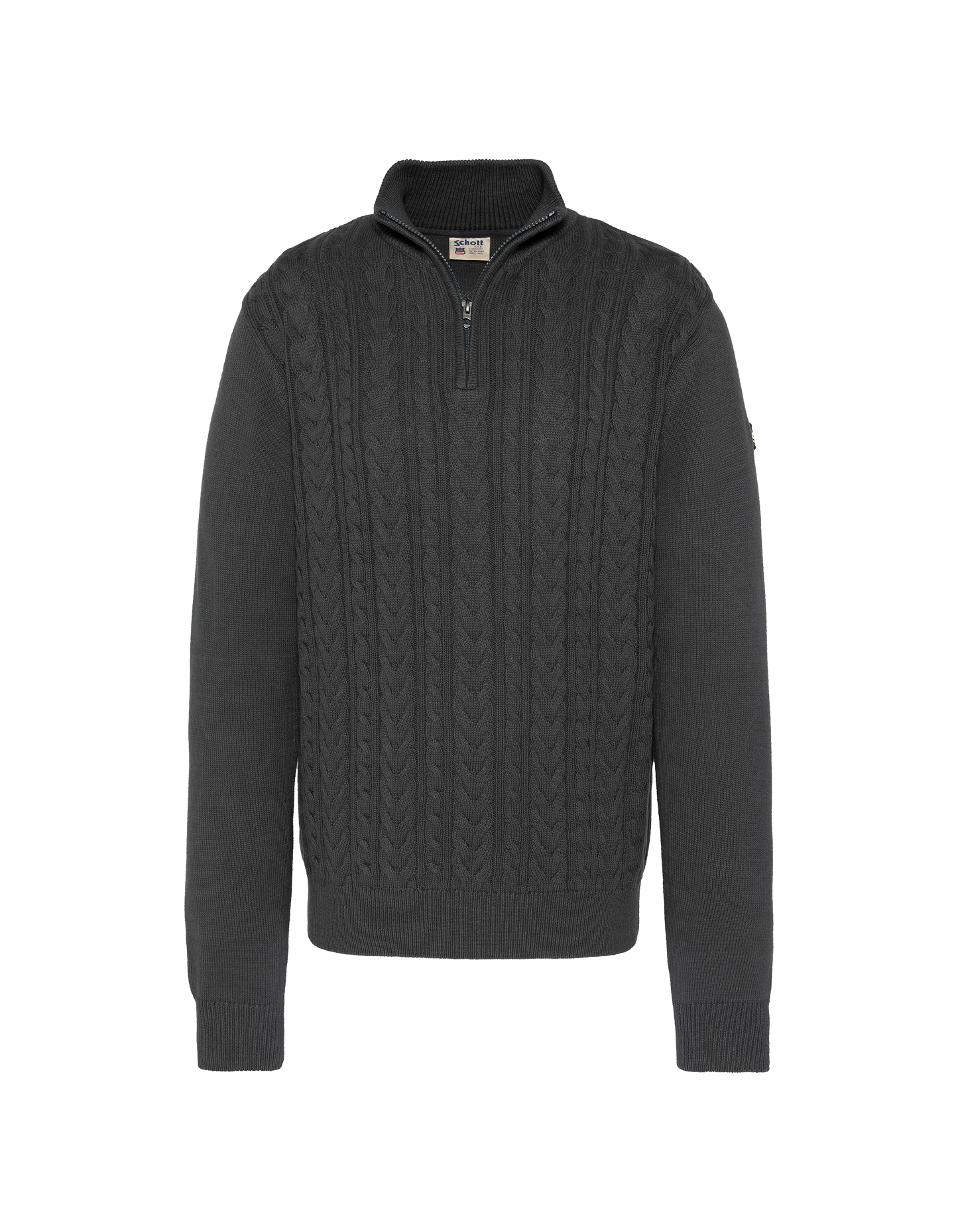 Pull camionneur anthracite, maille torsadée