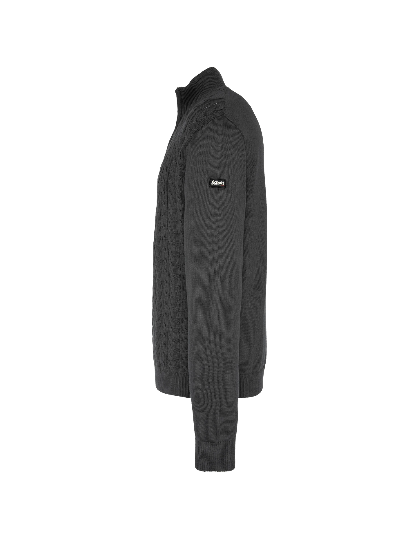 Pull camionneur anthracite, maille torsadée