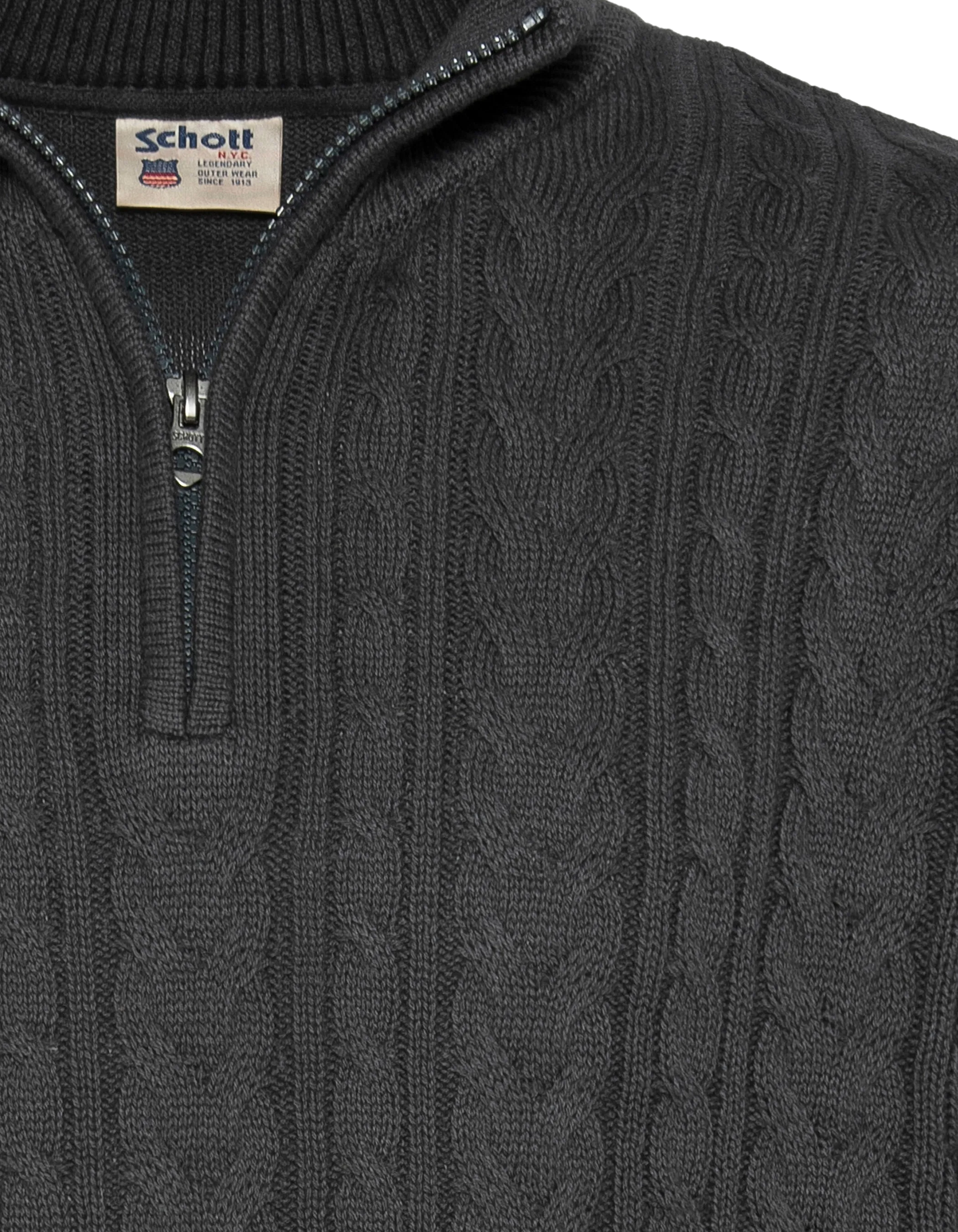 Pull camionneur anthracite, maille torsadée-4