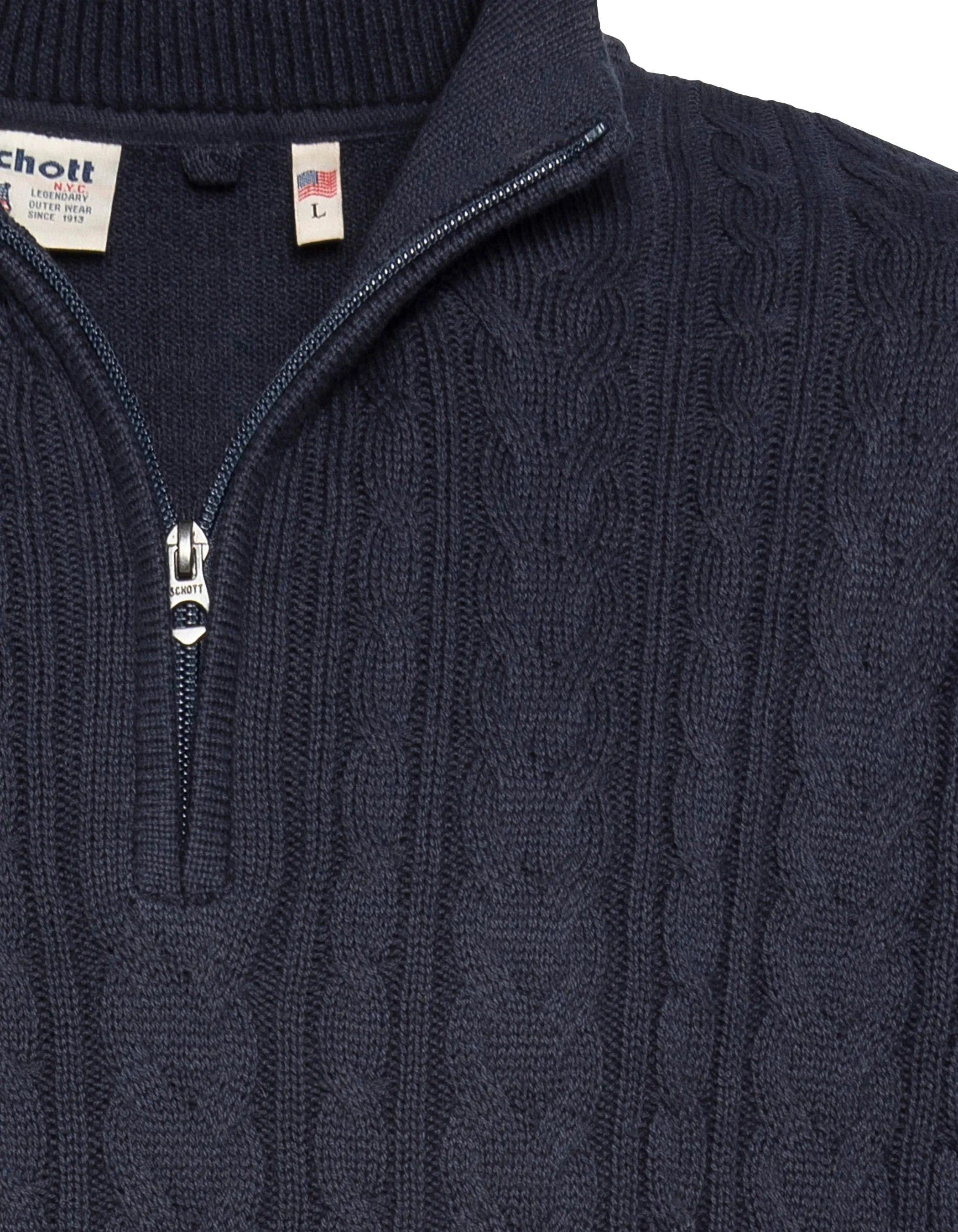 Pull camionneur bleu marine, maille torsadée-4