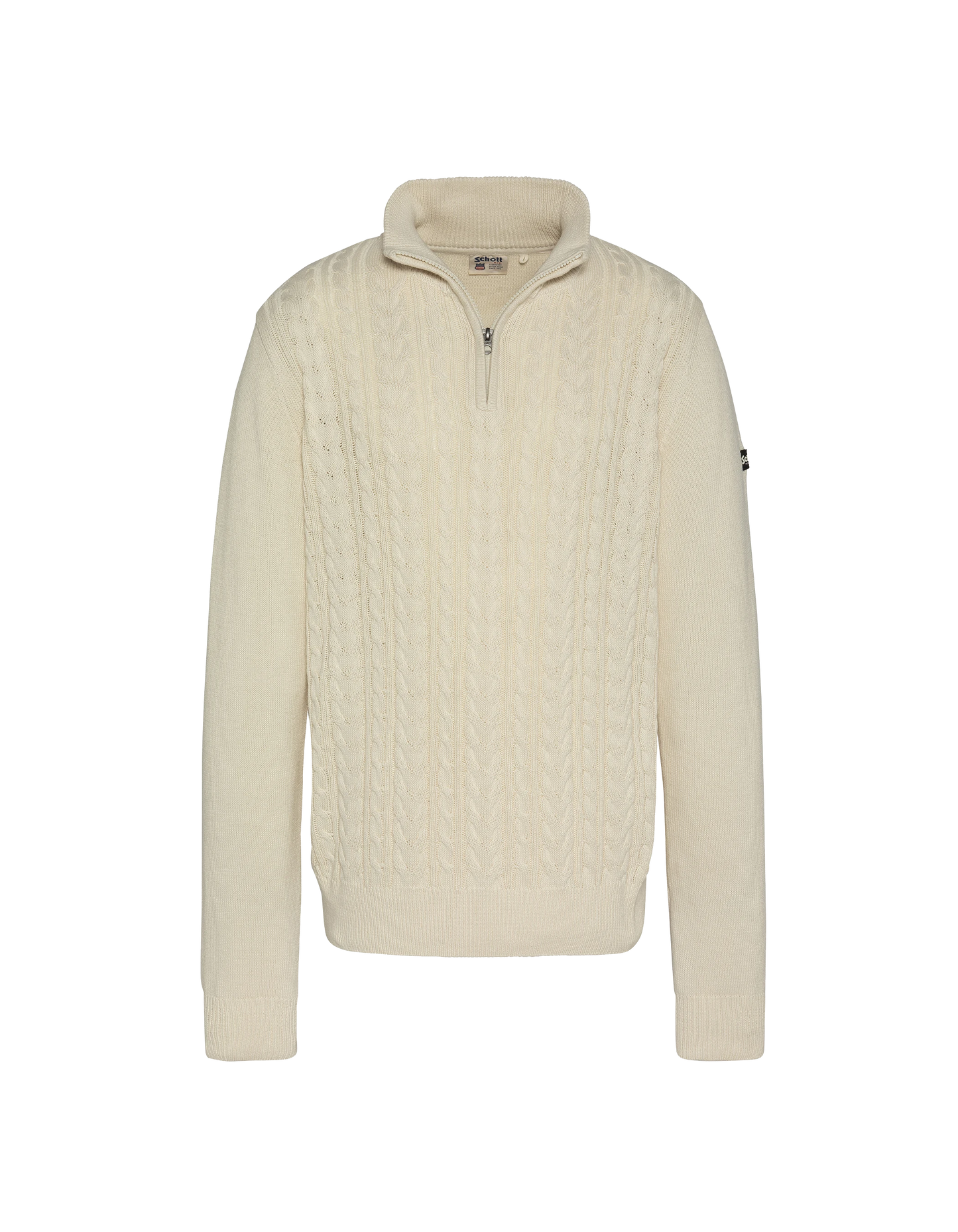 Broken white trucker sweater, twisted mesh