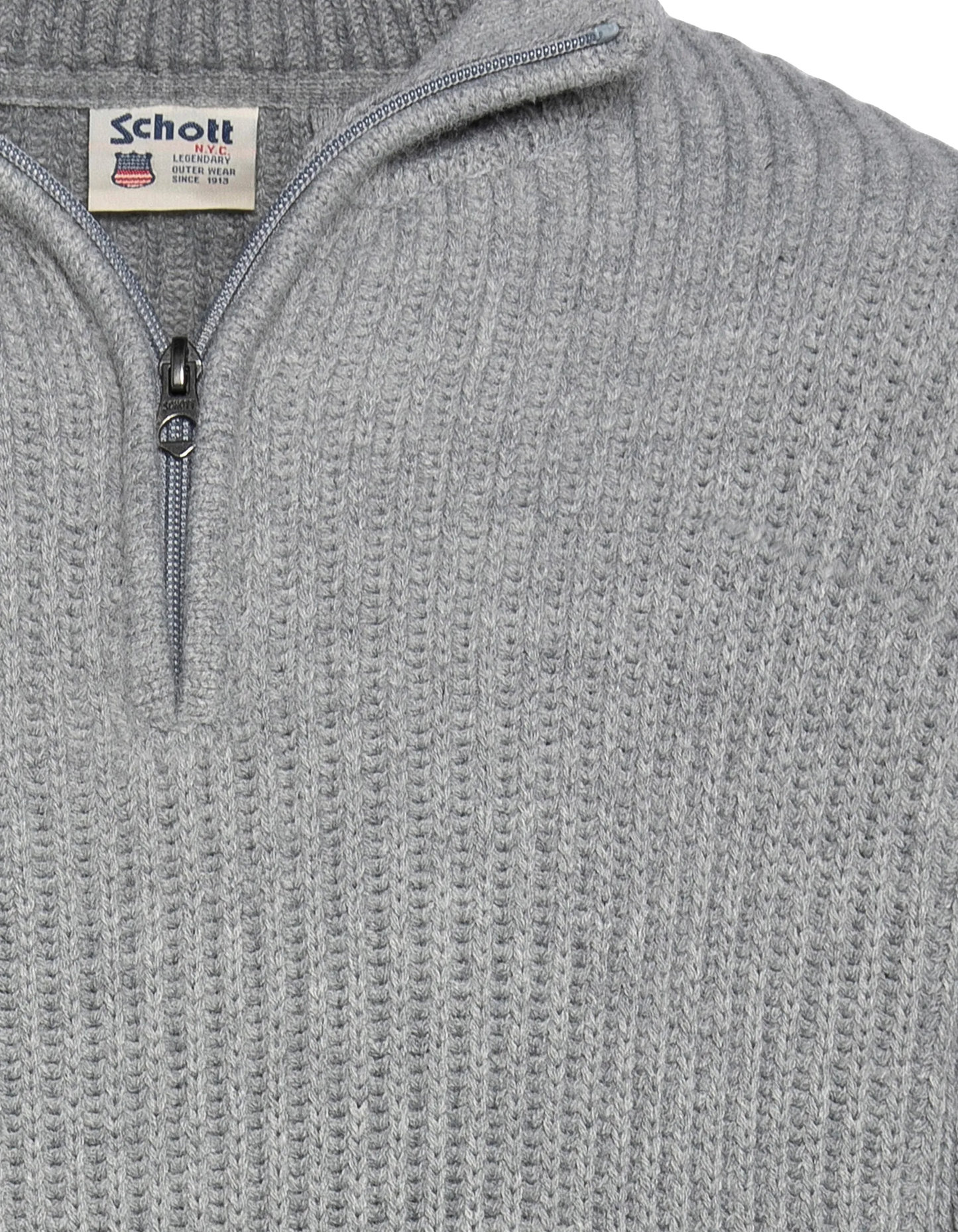 Pull camionneur gris chiné, maille côtelé