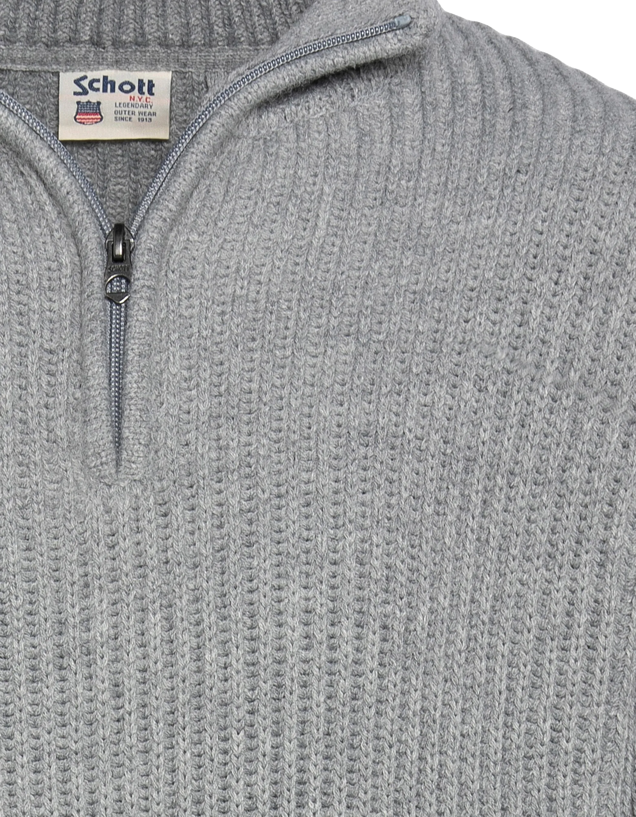 Pull camionneur gris chiné, maille côtelé-4